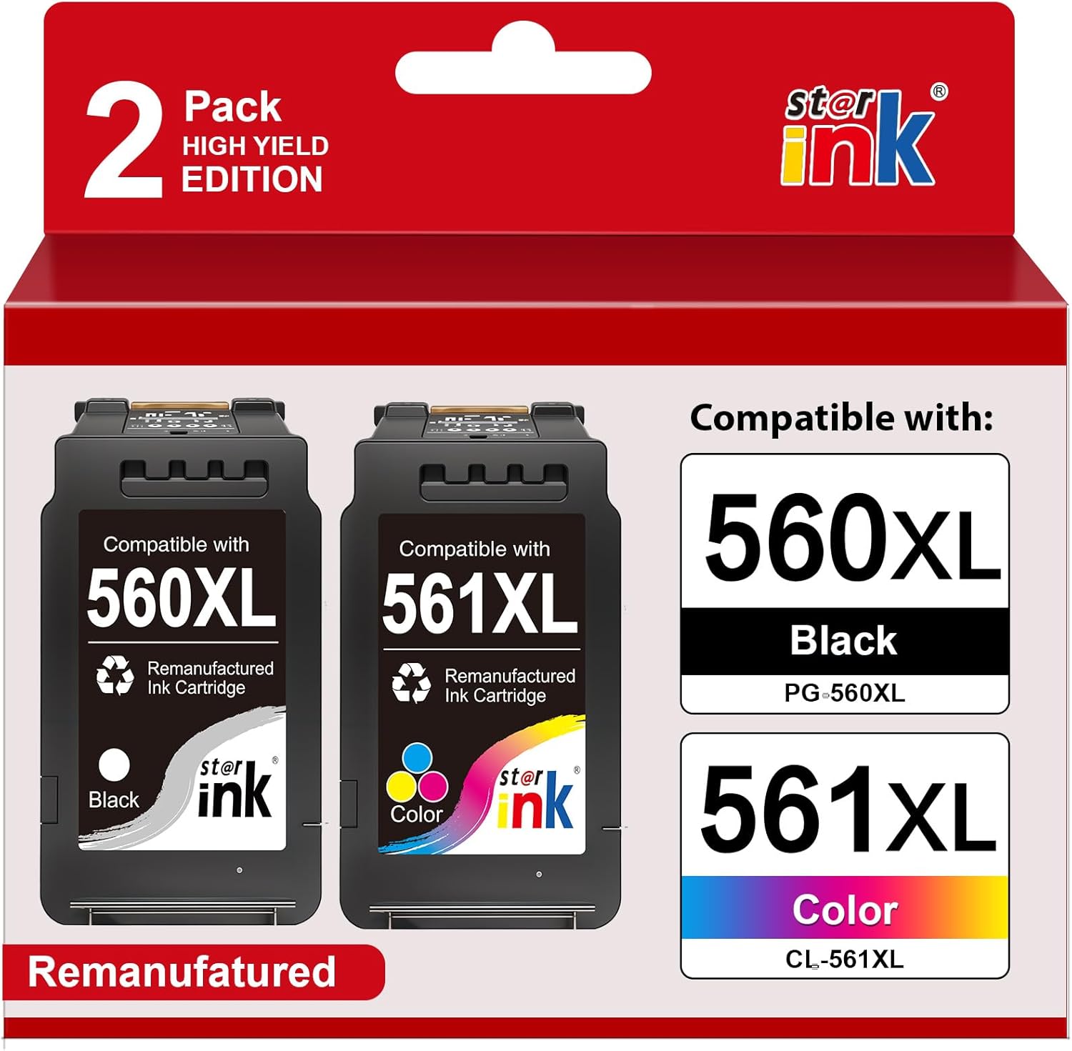 Starink PG-560/CL-561 XL compatibile Canon (1 Nero + 1 Colore) per Pixma TS5350/TS7450