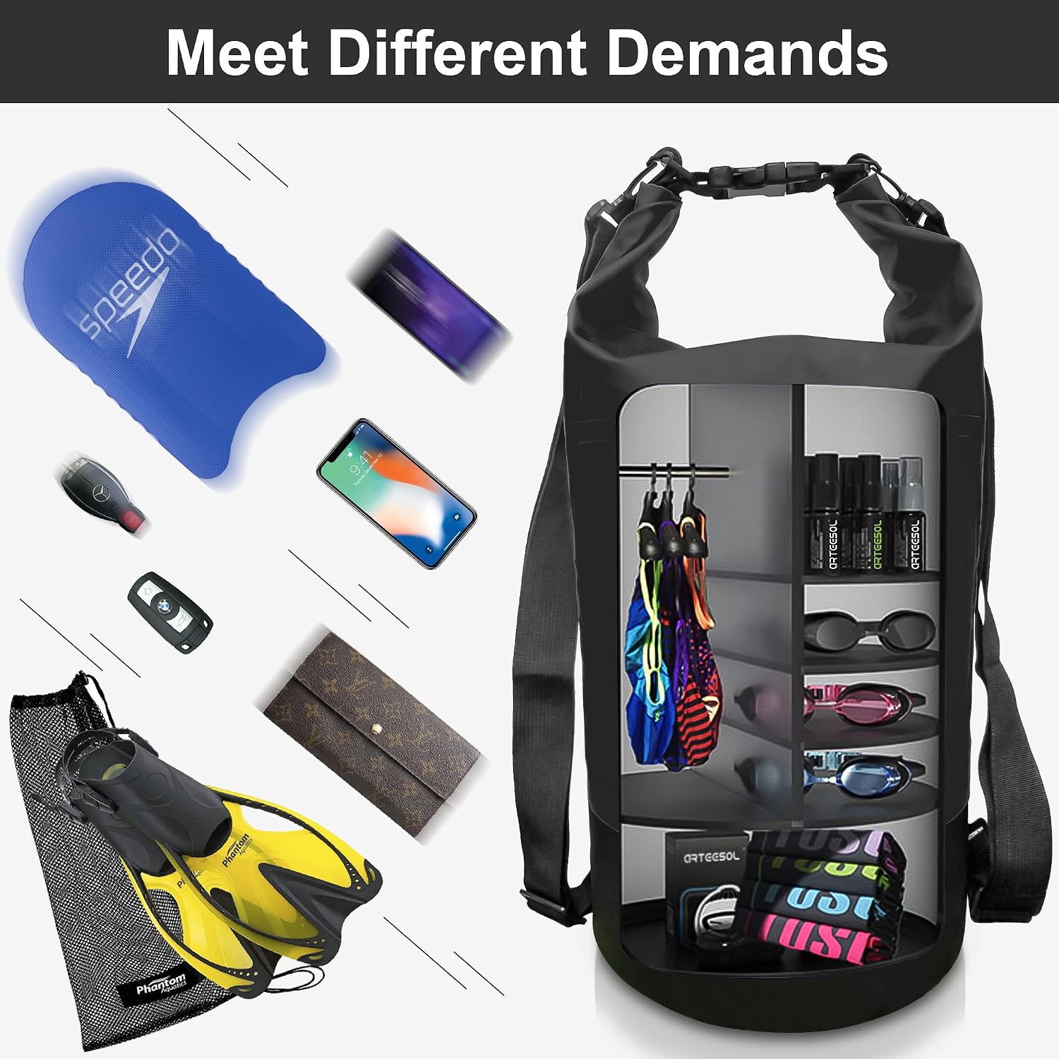 Detalle 2 de Blackace arteesol Dry Bag impermeabile 5L–30L con cinghia regolabile: protezione leggera e versatile per mare e outdoor