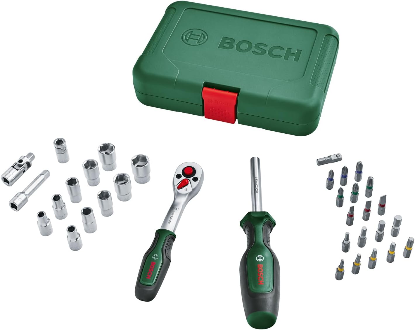 Thumbnail 4 de Set cliquet et douilles 1/4 Bosch 14 pièces (couple 74-93 Nm) avec manche Softgrip et porte-embout magnétique