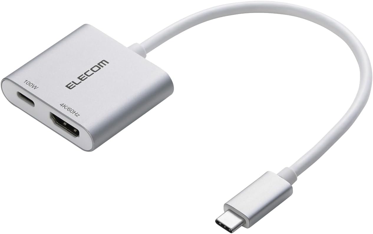 Detalle de エレコム ECAD-CHDMI100SV USB Type-C HDMI変換アダプター 4K/60Hz・PD 100W対応