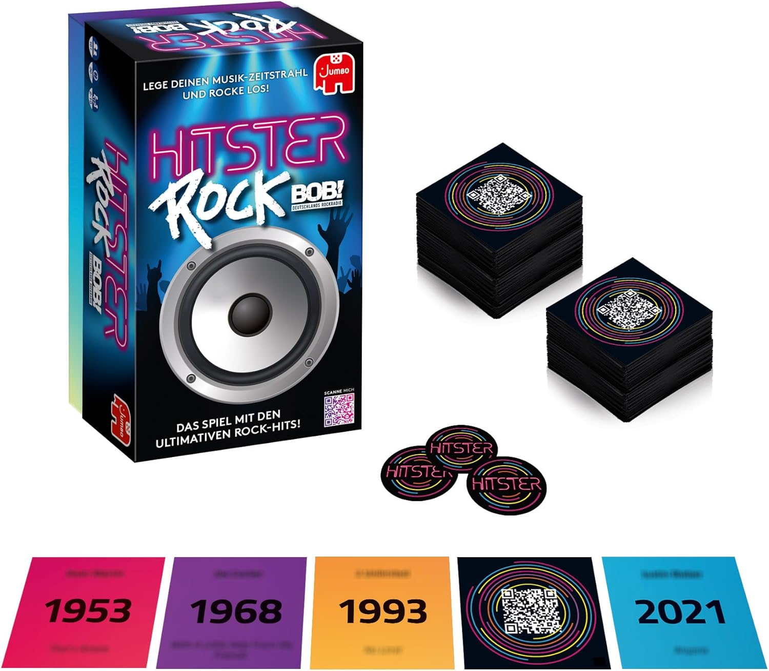 Detalle 2 de Hitster Rock Party- und Kartenspiel für Erwachsene und Familien – Deutsch, 2 bis 10 Spieler ab 16 Jahren