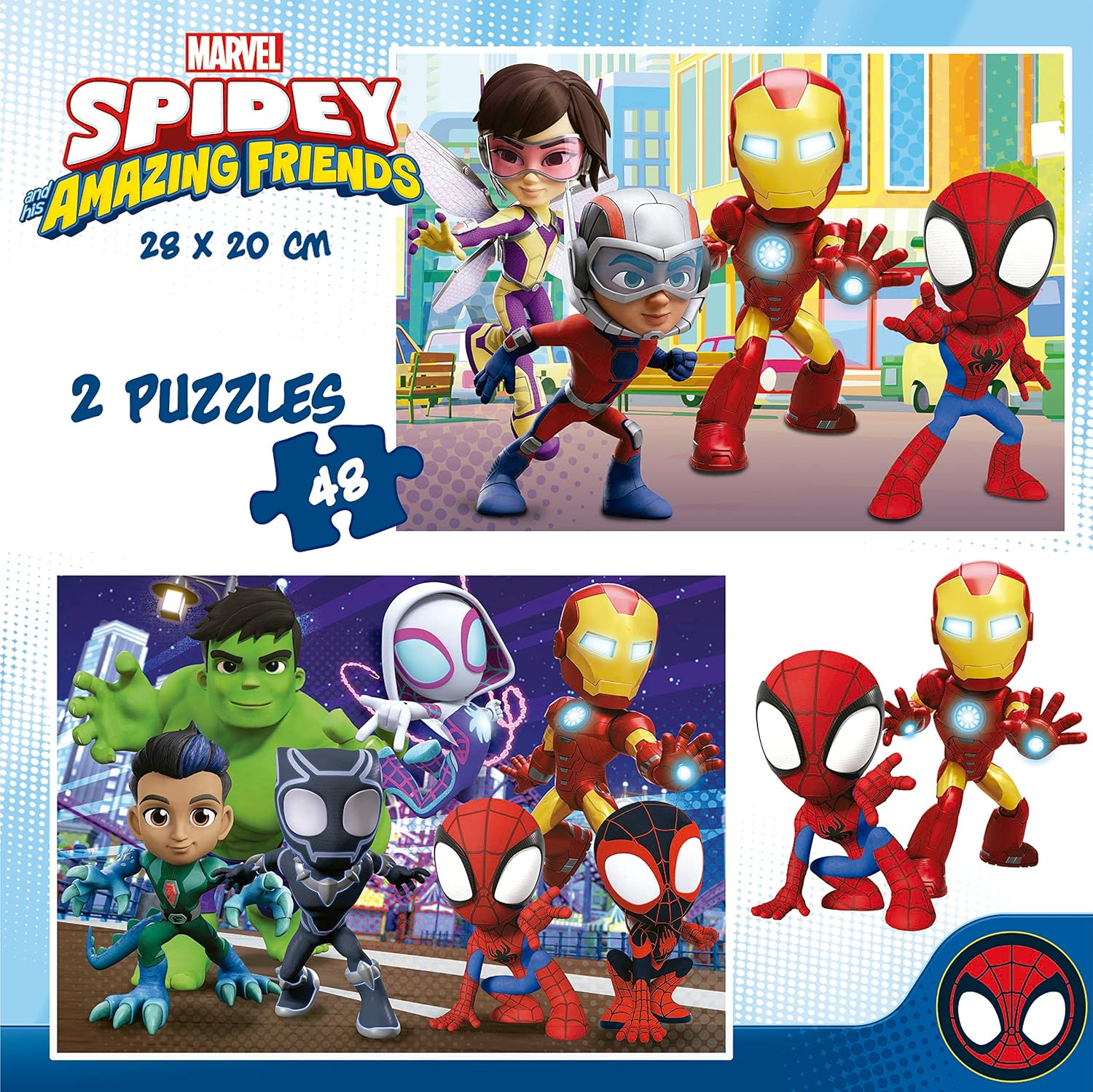 Thumbnail 2 de Educa 2x48 pièces Spidey & Amazing Friends — ensemble de 2 puzzles enfant dès 4 ans (48 pièces chacun)