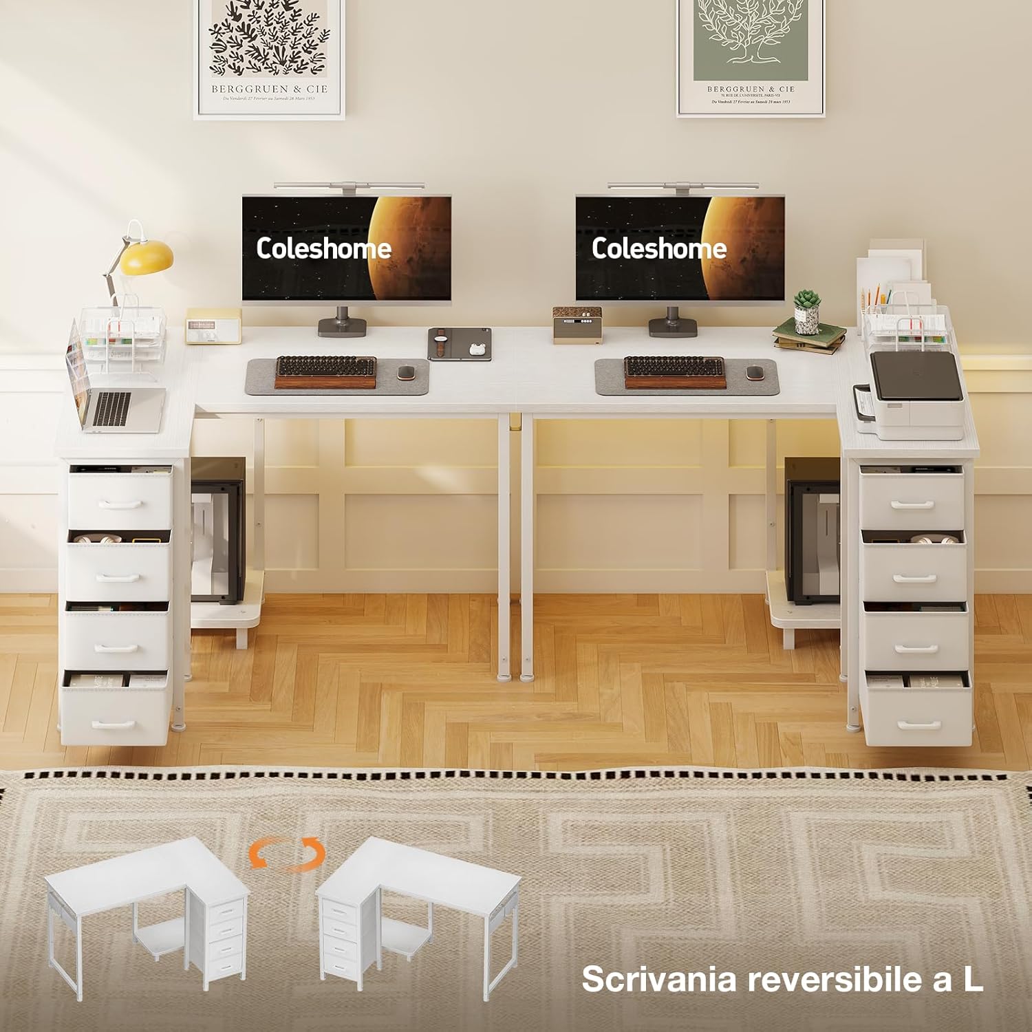 Thumbnail 1 de Coleshome Scrivania Angolare 100x70cm