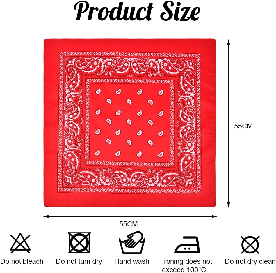 Detalle 2 de AOMIG C2BE-PeiSiLi-FBA vierkante bandana, 55 x 55 cm met paisleypatroon