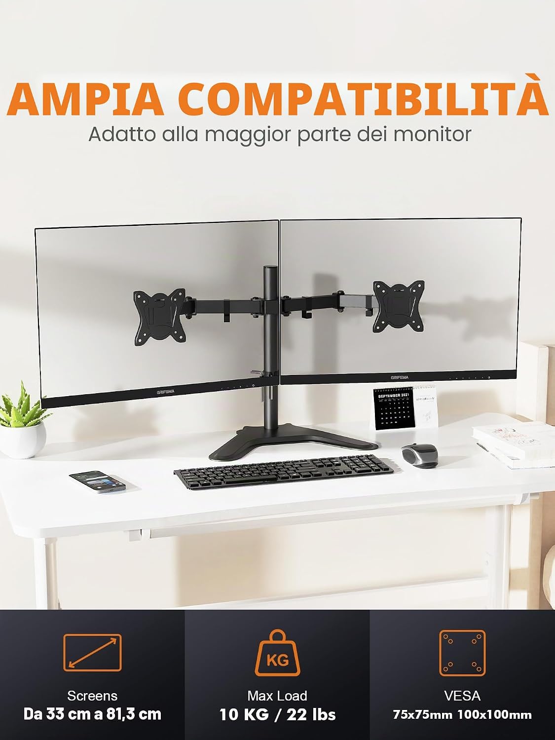 Detalle 2 de GRIFEMA Braccio Monitor Doppio 13-32''