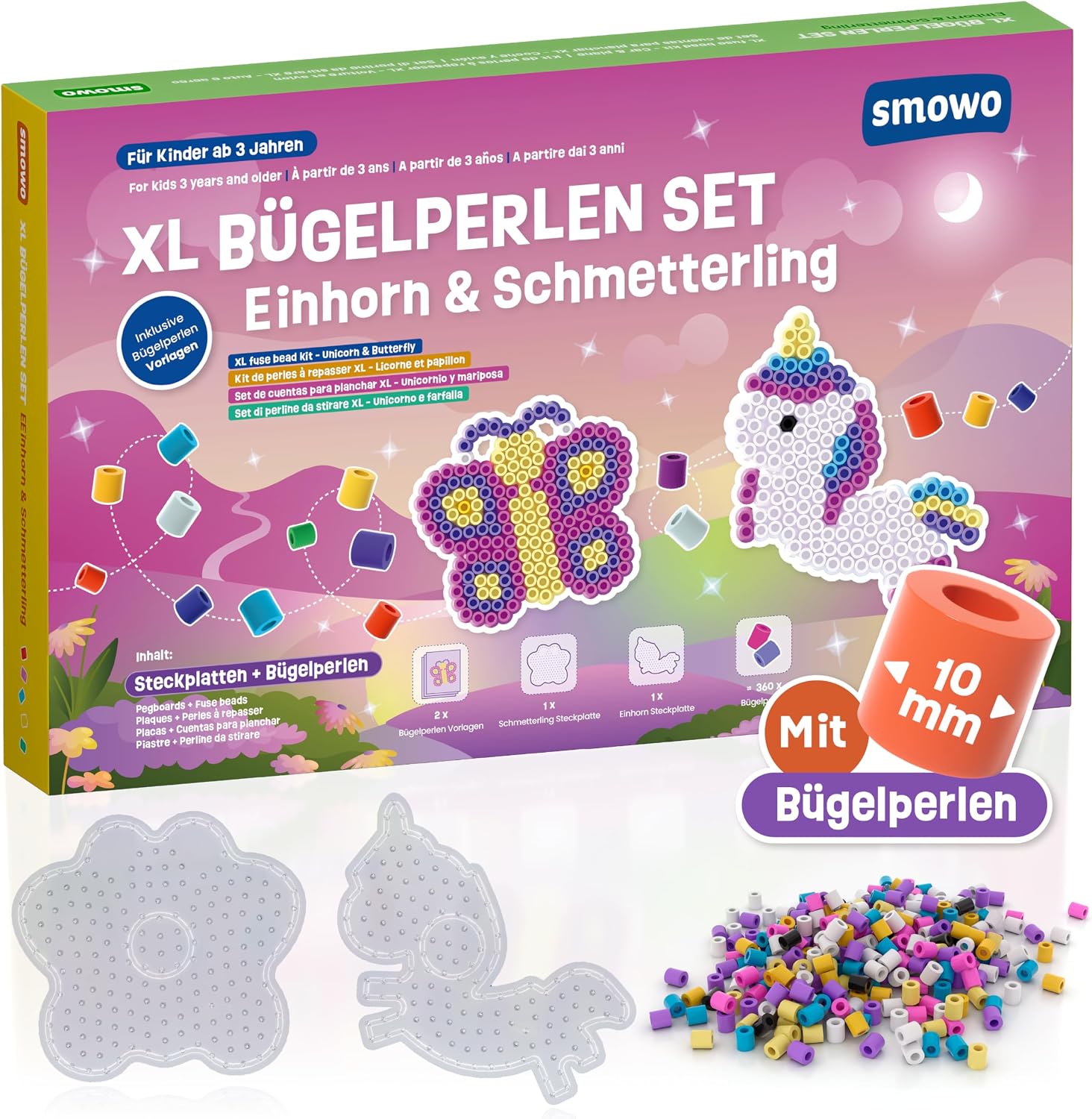 Thumbnail 6 de Smowo 10mm Bügelperlen-Set mit Prinzessin & Cupcake Steckplatten (Kreativset für Kinder ab 3 Jahren)