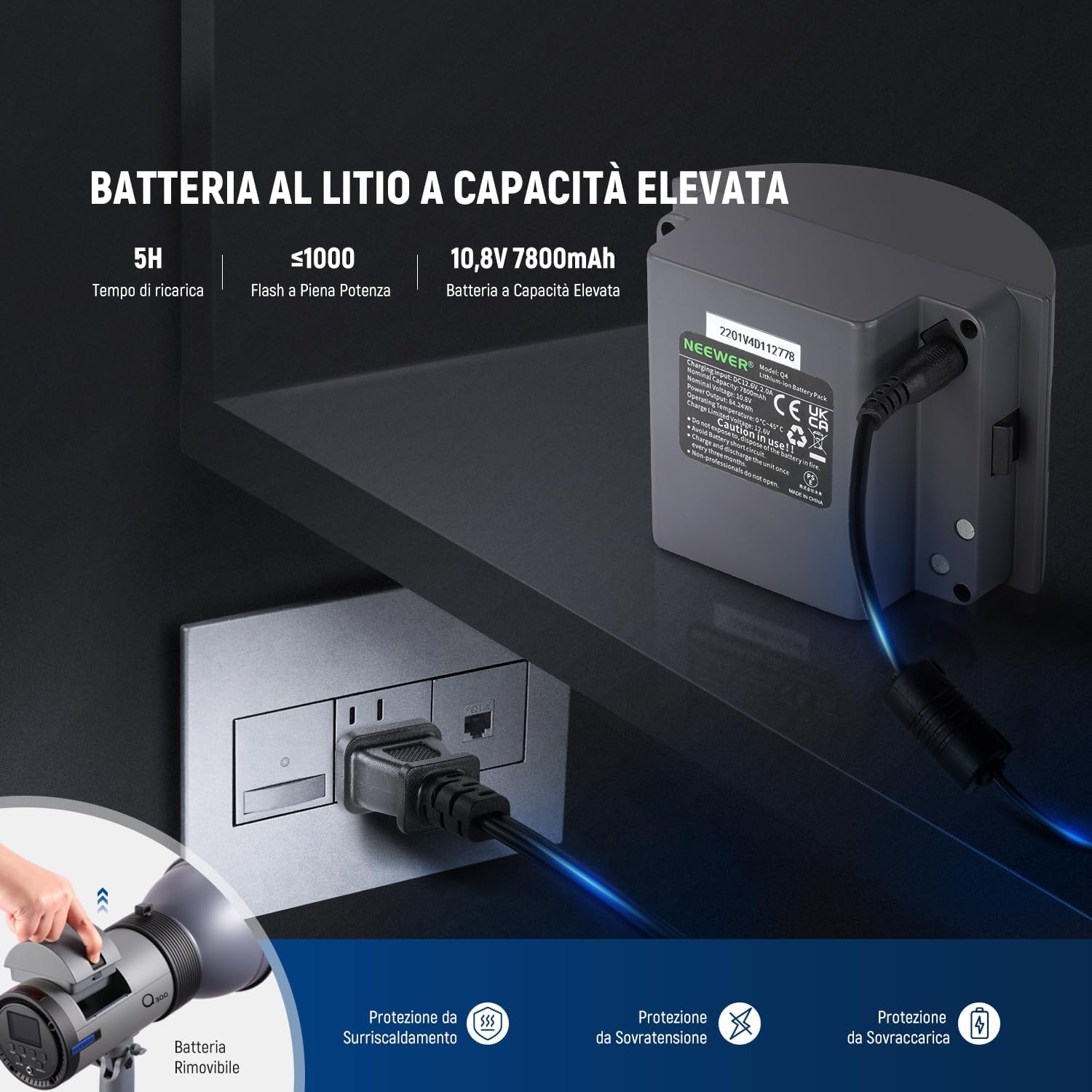 Detalle de NEEWER Q300 Flash 300W per fotografia