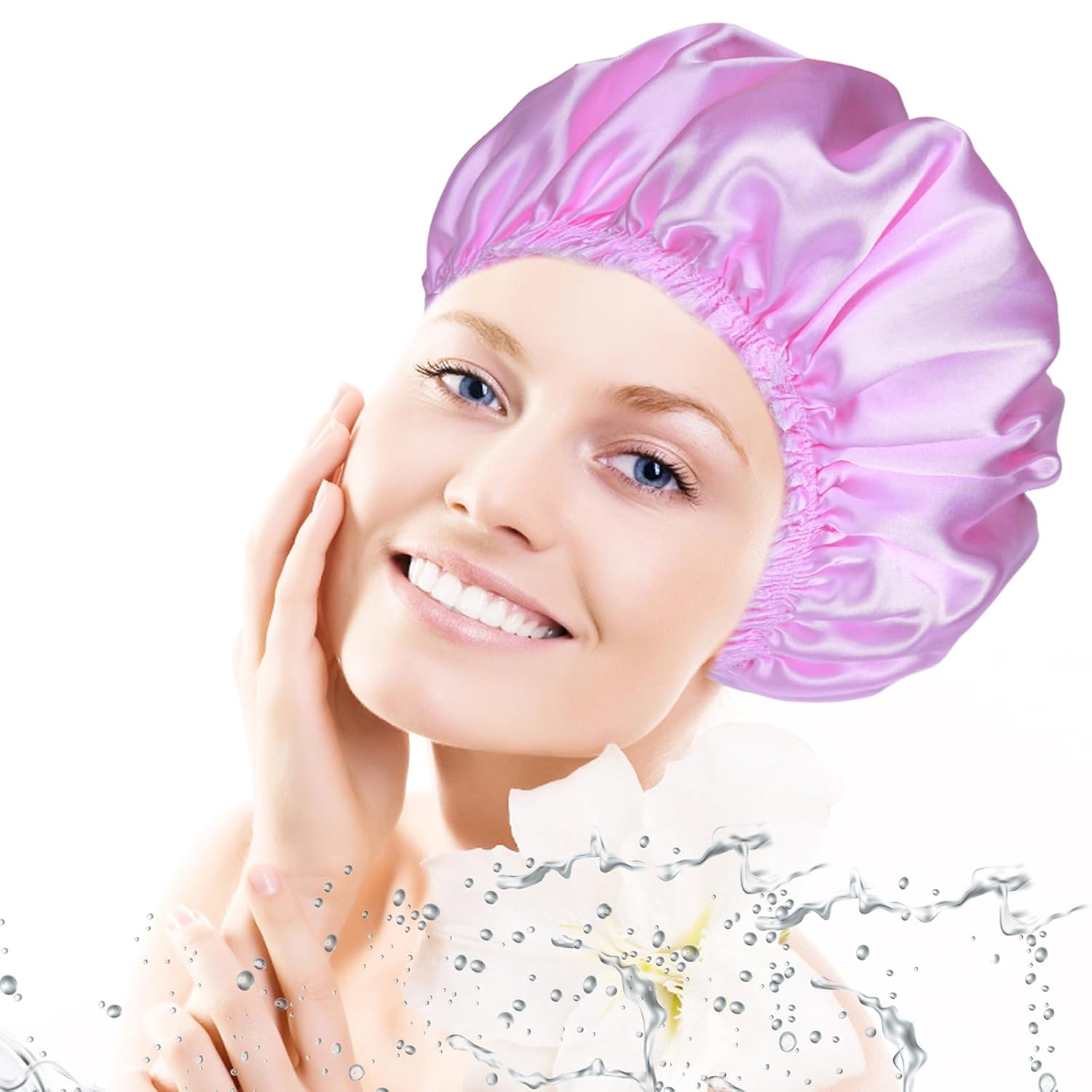 Thumbnail 5 de Shower Caps for Women 4-Pack reusable bath caps