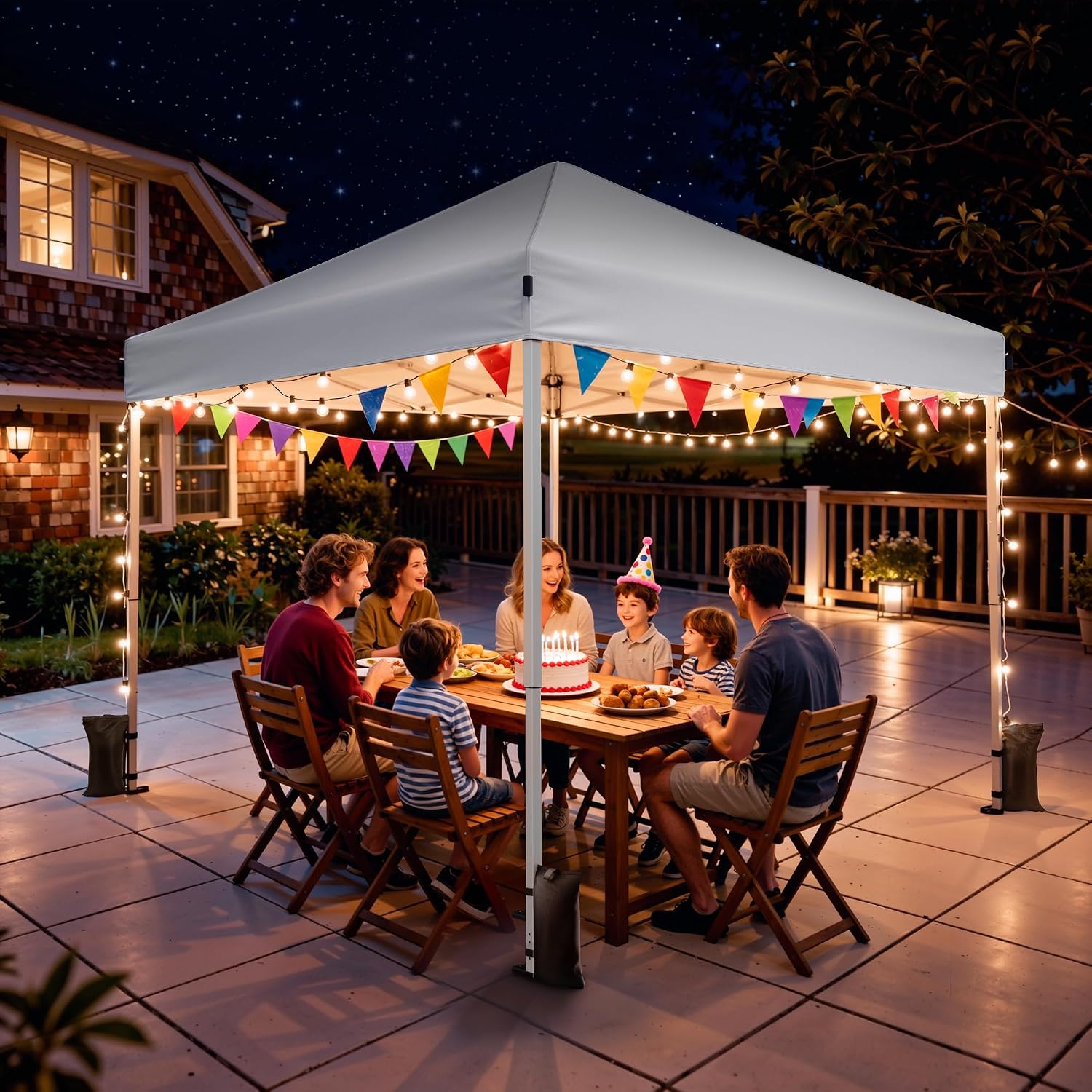 Detalle de Vinabilia WF250020 10x10 Pop-Up Canopy with One-Push Lock and UPF 50+ Fabric