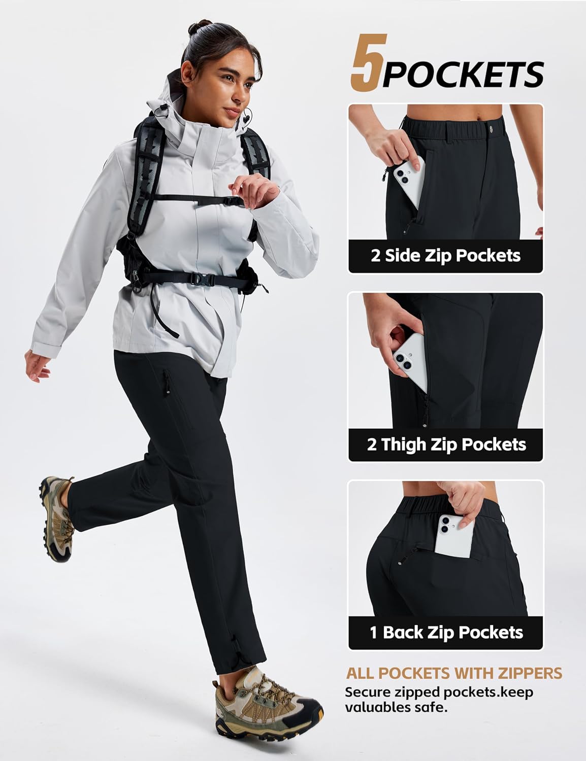 Thumbnail 4 de MoFiz Women's Hiking Cargo Pants: Lightweight, Quick-Dry, UPF 50+ for Outdoor Adventures
