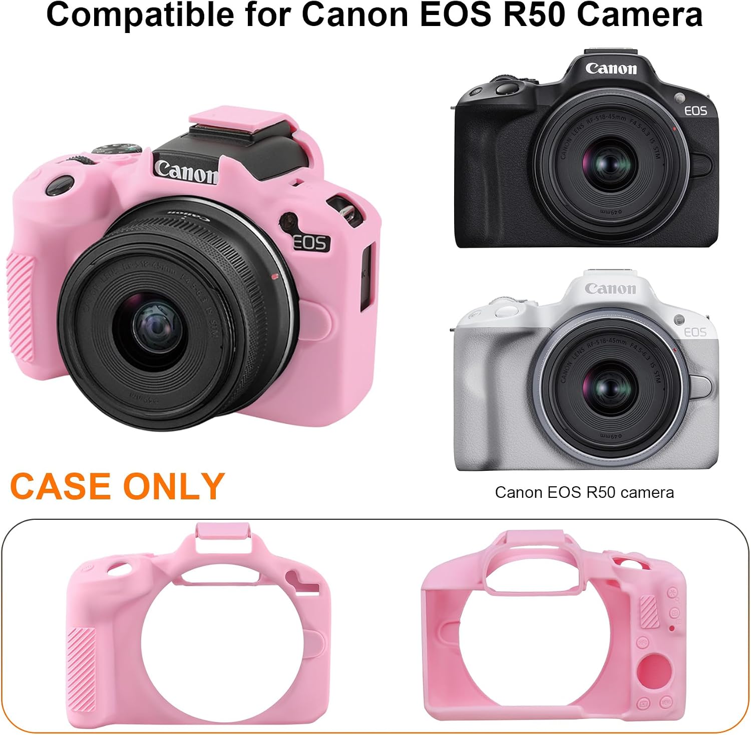 Thumbnail 2 de RAIALL Pink Silicone Case for Canon EOS R50 – Lightweight Protective Skin