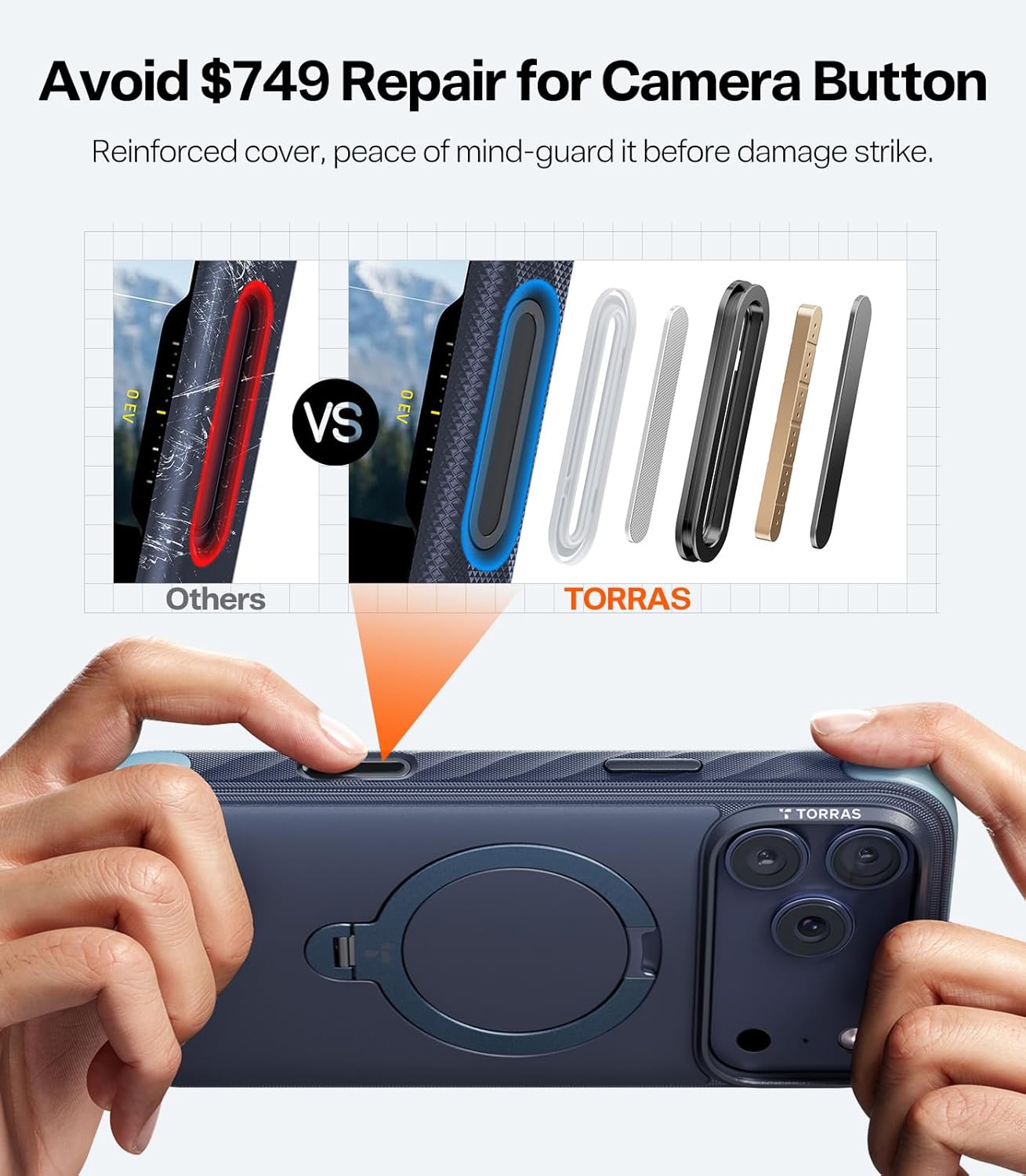 Thumbnail 6 de TORRAS Q3 Rugged Case for iPhone 17 Pro with 360° Magnetic Stand