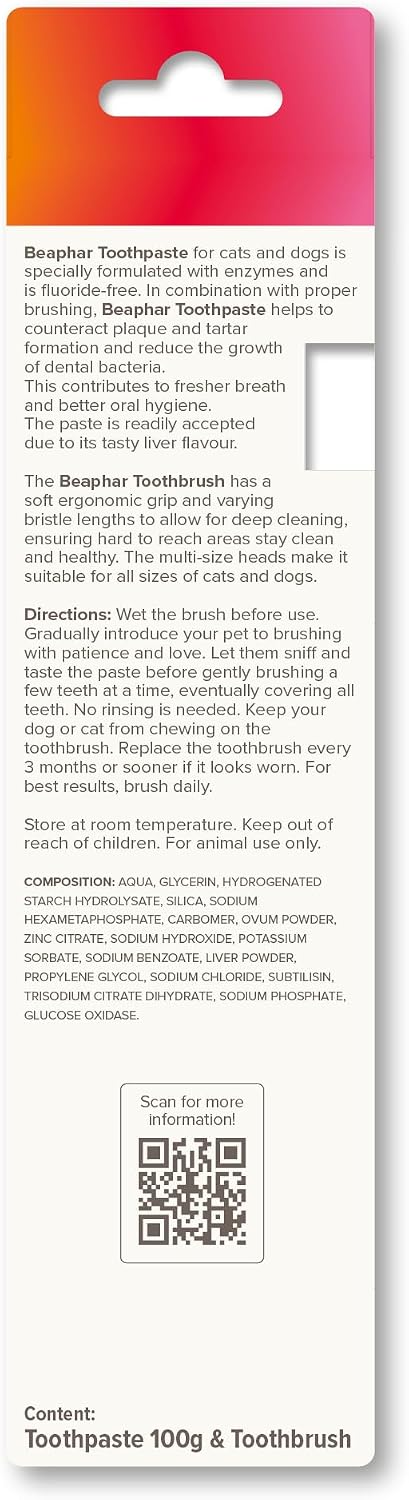 Detalle de Beaphar Toothbrush & Toothpaste Dental Care Kit for Cats & Dogs