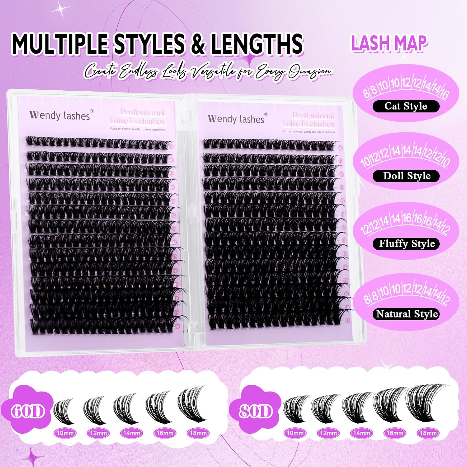 Detalle de WENDY LASHES Lash Clusters 518PCS