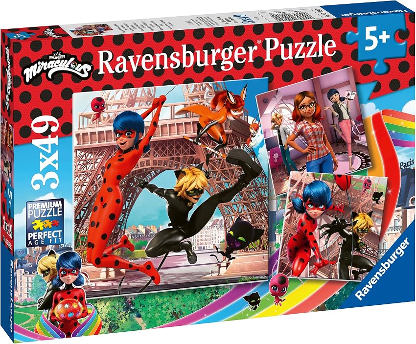 Thumbnail 3 de Ravensburger Puzzles Miraculous 3×49 piezas 🧩