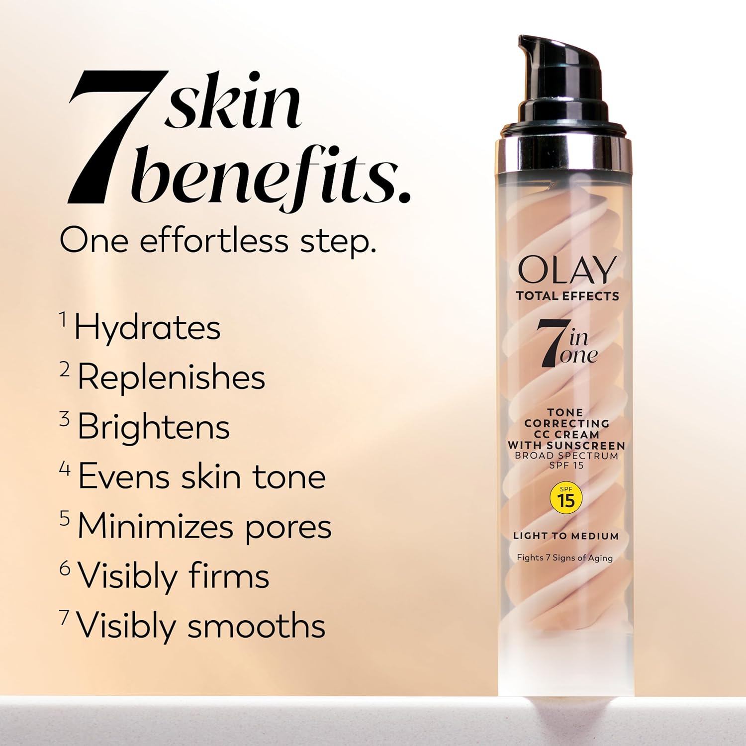 Thumbnail 2 de Olay Total Effects Tone Correcting Face Moisturizer with Sunscreen SPF 15, Light to Medium (1.7 oz)