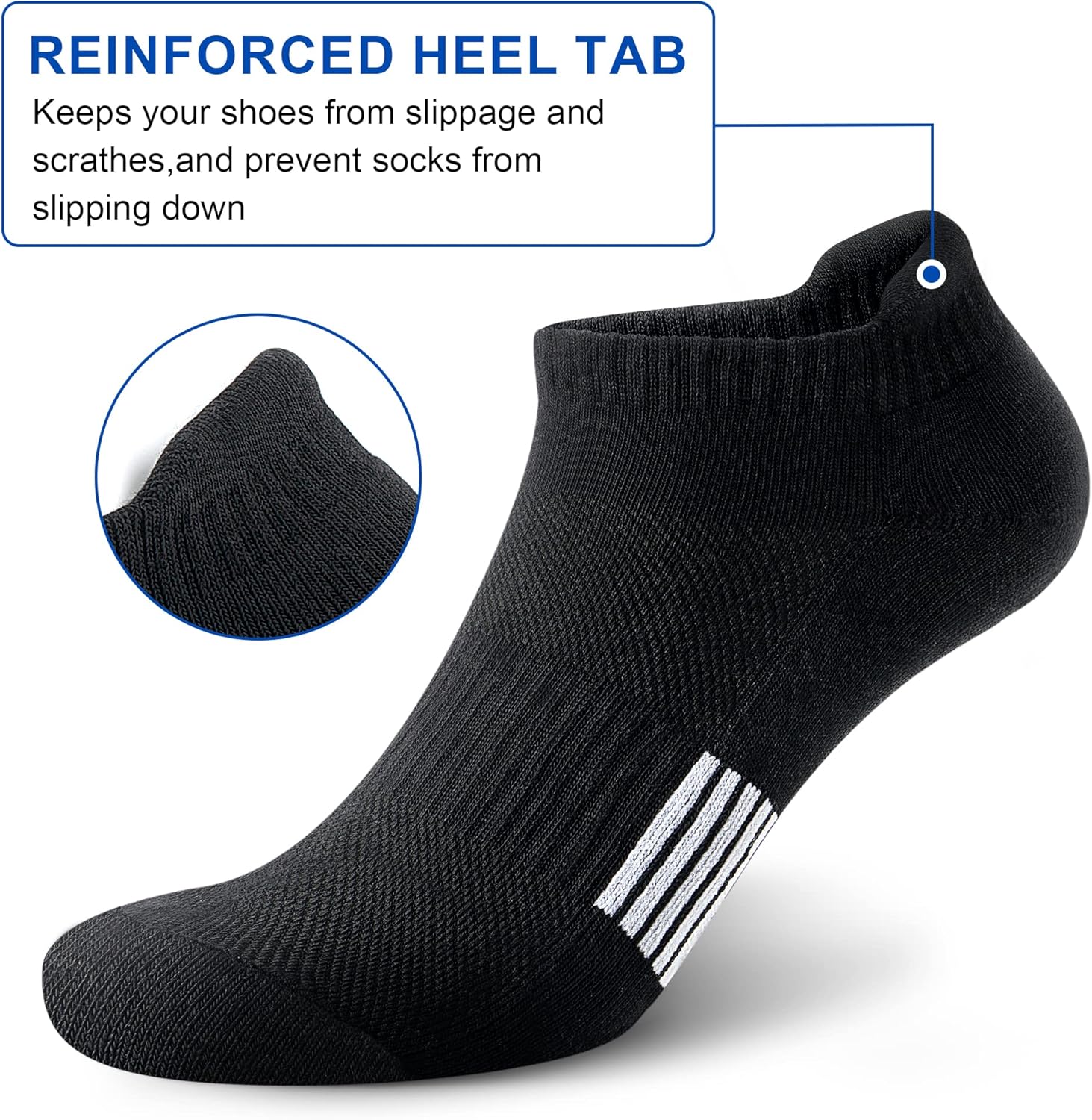 Detalle 2 de Amutost Ankle Socks Womens Athletic Running 3 Pairs