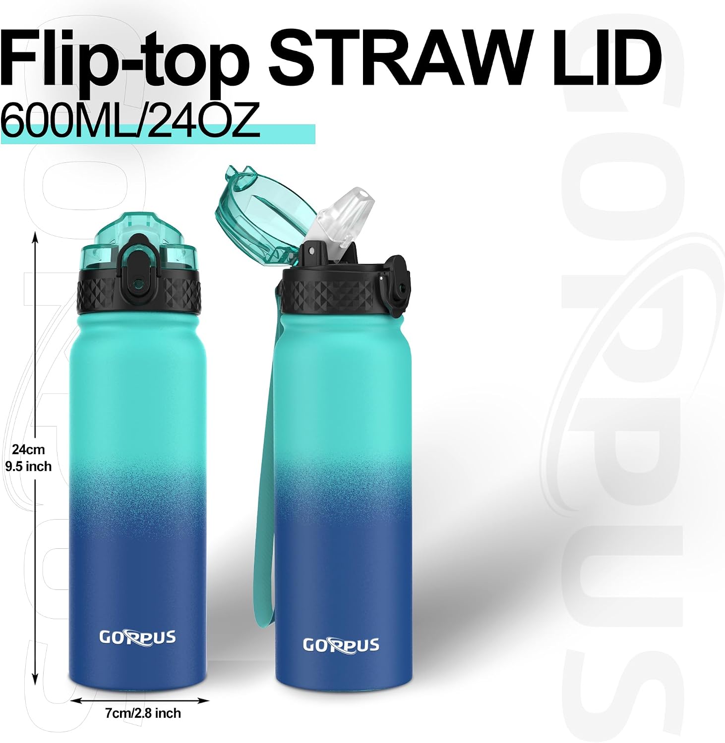 Thumbnail 3 de GOPPUS 600ml stainless water bottle with straw 🚰