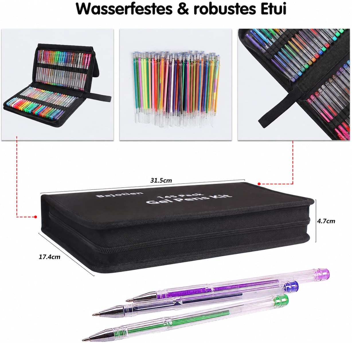 Thumbnail 2 de Vozuna Glitzer Gelstifte 145er-Set für Kreativ
