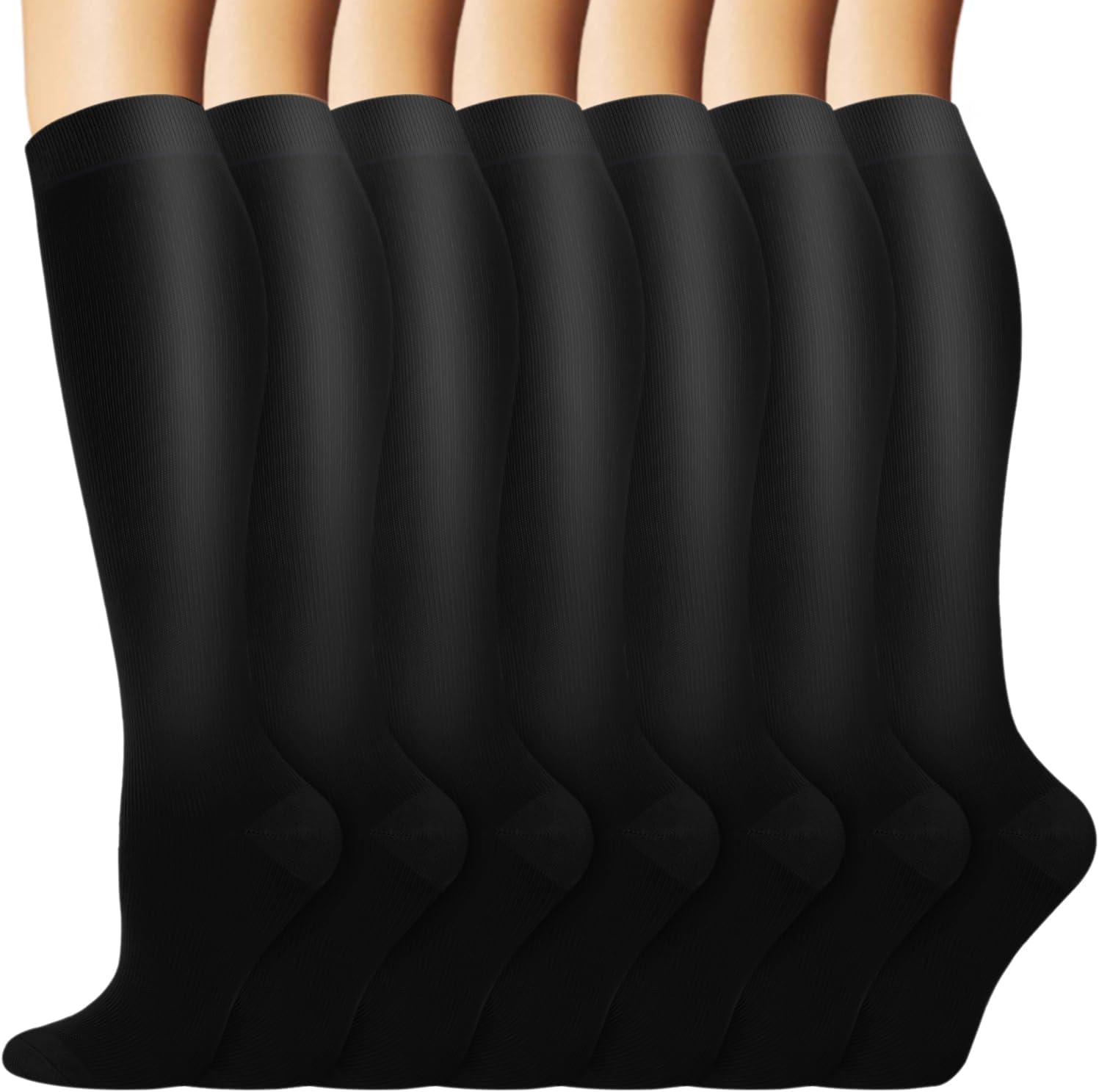 Detalle de ACTINPUT Kompressionsstrümpfe – 7 Paar Unisex Stützstrümpfe, Kniestrümpfe, Kompressionssocken