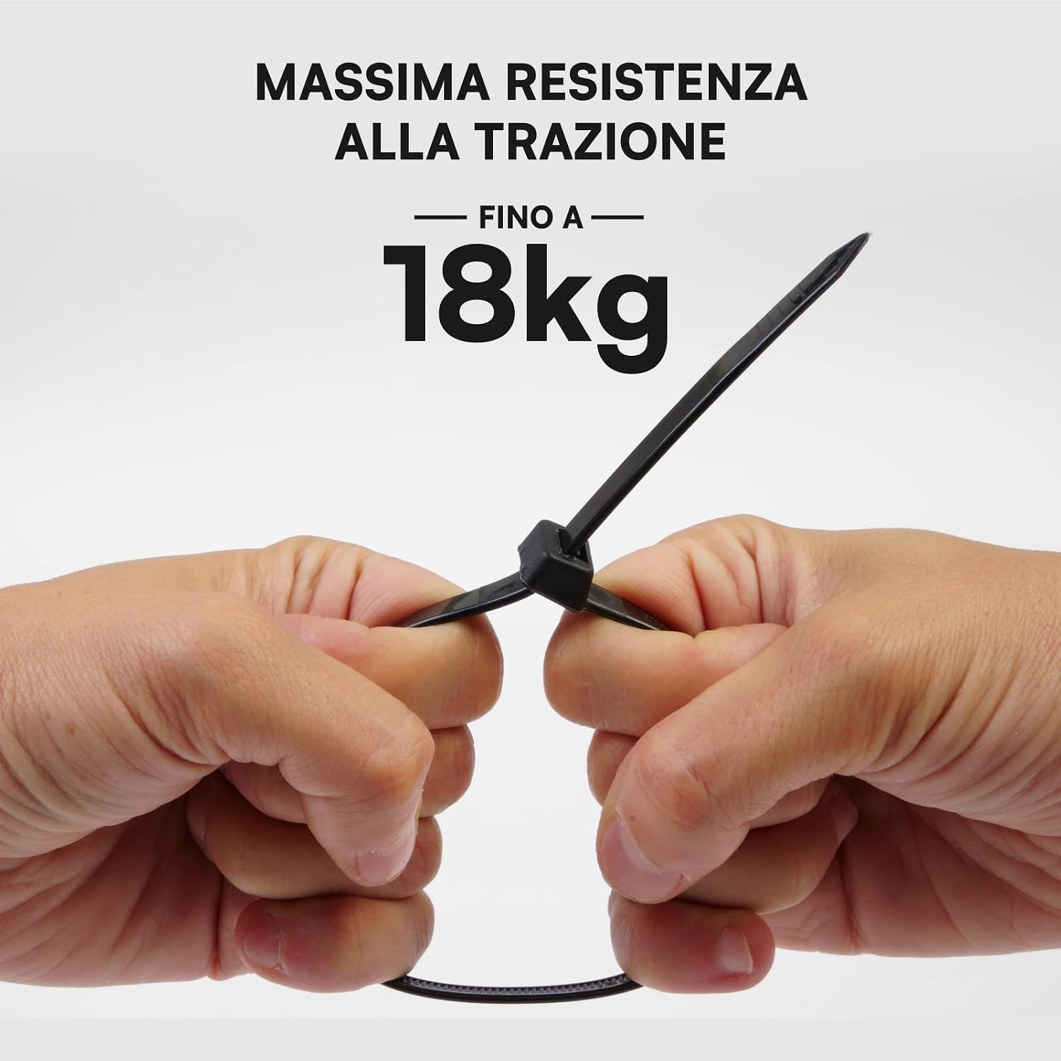 Detalle de Fascette stringicavo in Nylon 6.6 150x3,5 mm – Tenuta 18 kg, neri, autobloccanti