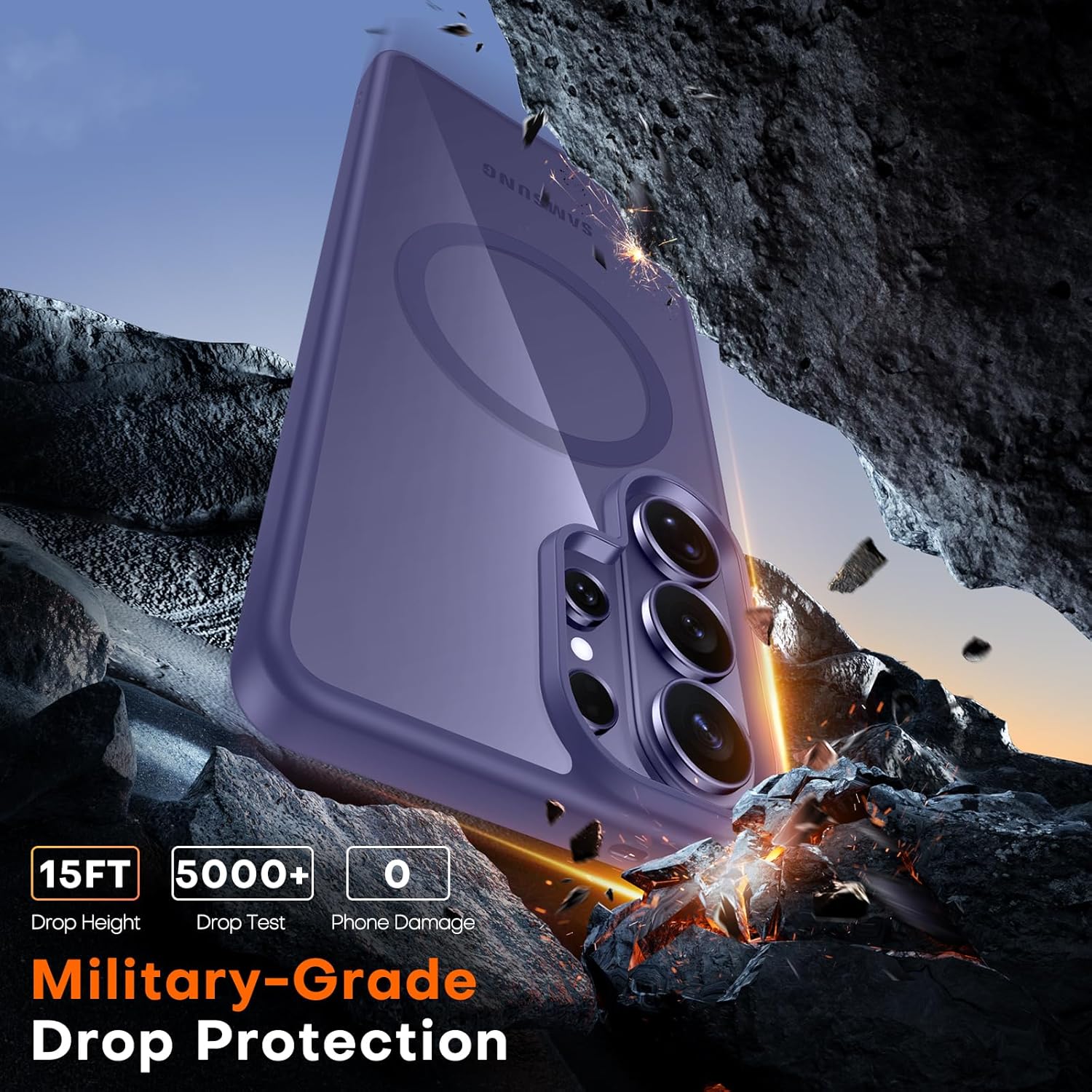 Thumbnail 4 de TAURI Magnetic Case for Samsung Galaxy S26 Ultra with Tempered Glass Screen Protector (Purple)