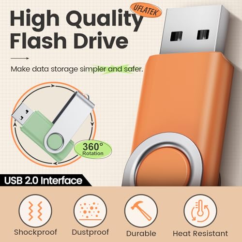 Thumbnail 1 de Uflatek 32GB USB Flash Drive Pack de 10 🌈