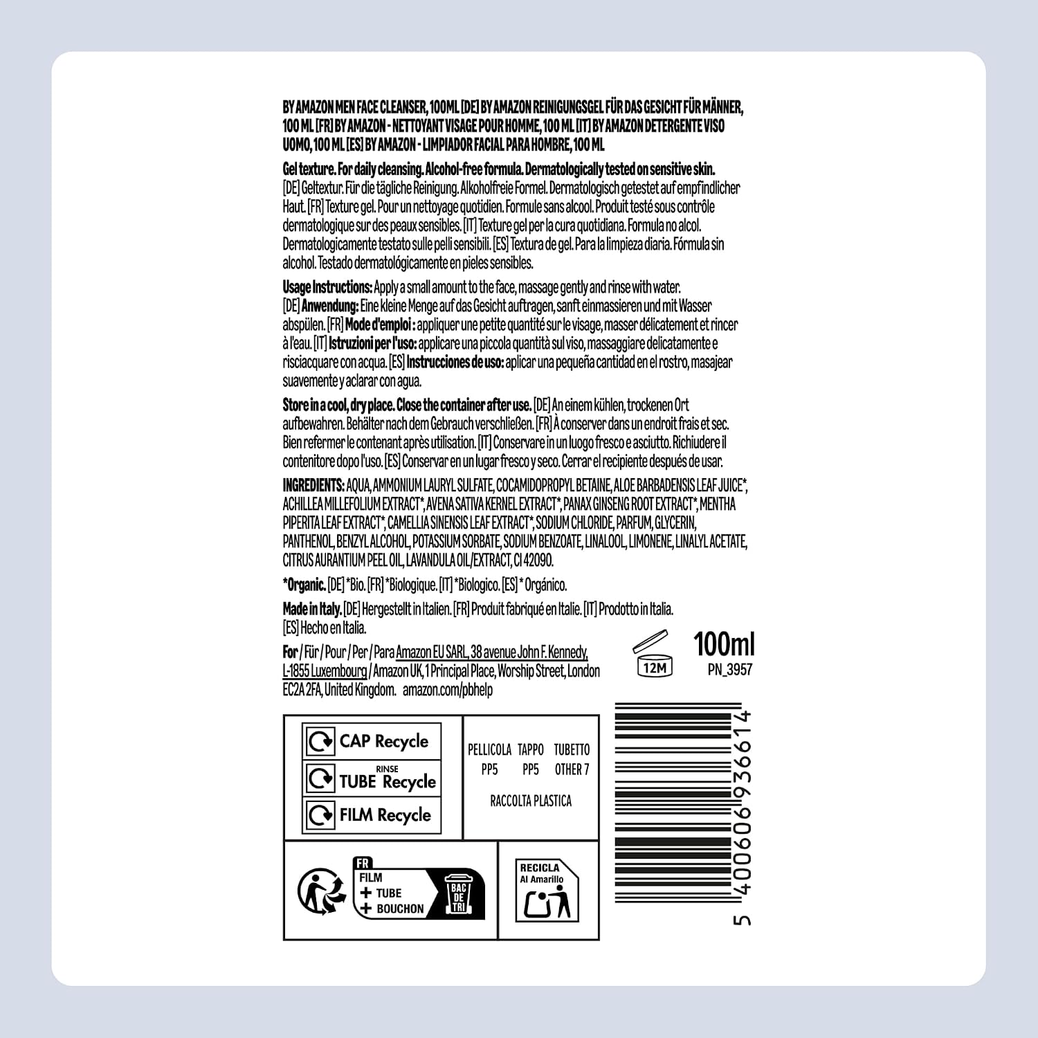 Thumbnail 5 de by Amazon Men Face Cleanser 100ml – Sanfte Reinigung für sensible Haut