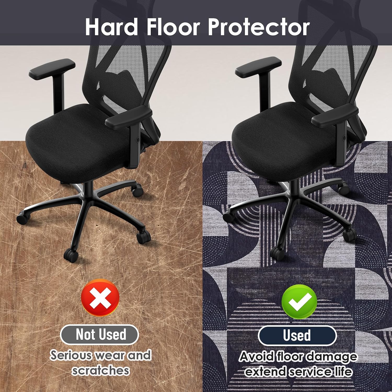 Detalle 2 de Office Chair Mat 36×48 for Hardwood Floors 📐