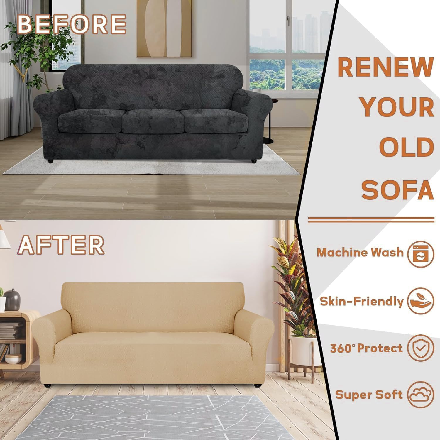Thumbnail 5 de Ystyle Funda Sofa 1 Plaza beige amarillo