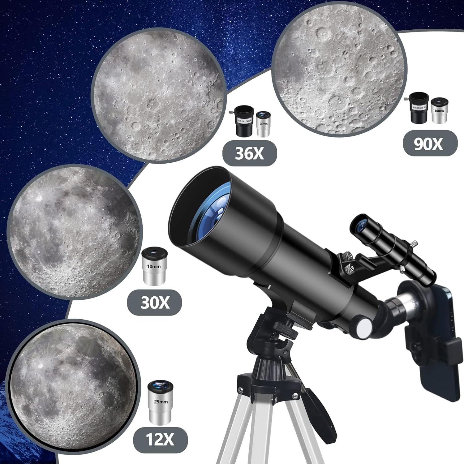 Detalle de Misilmp Telescopio 70 mm per astronomia
