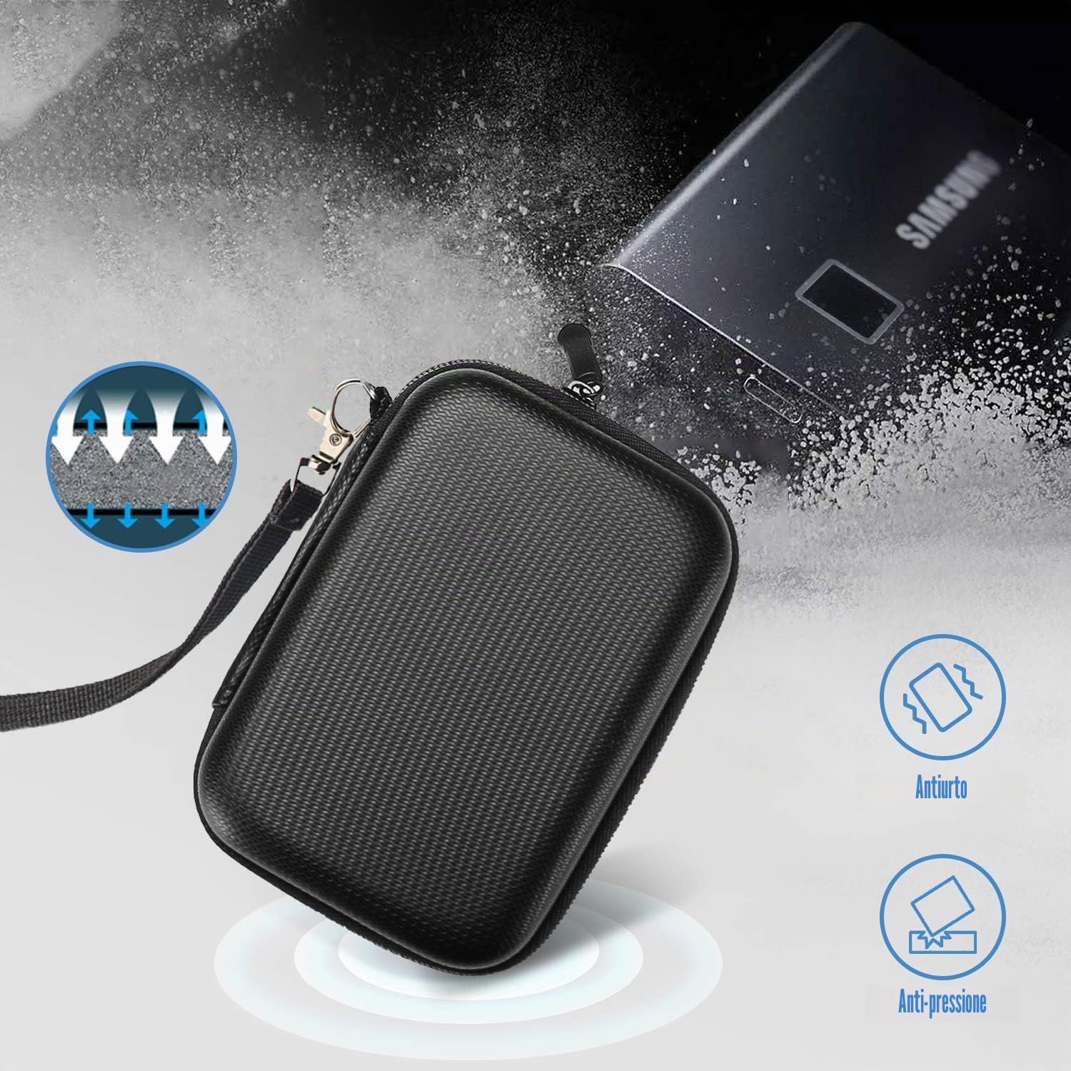 Thumbnail 5 de ProCase Custodia per Samsung T7 / T7 Touch SSD Esterno – EVA rigido, protezione totale per 500 GB / 1 TB / 2 TB