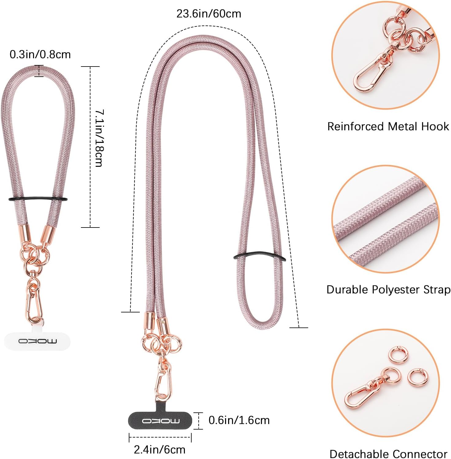 Thumbnail 1 de MoKo Handykette Universal Roségold 120 cm