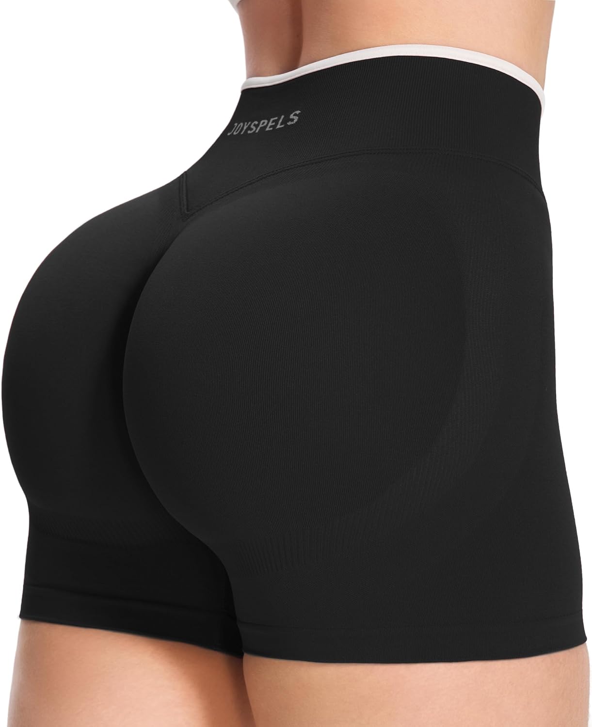JOYSPELS Damen Scrunch Sport Shorts – Nahtlose Kurze Radlerhose mit Push-Up-Bund