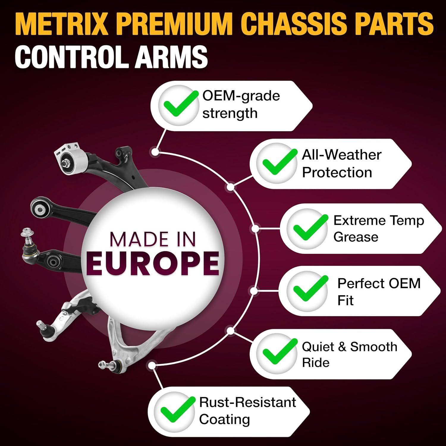 Detalle 2 de Metrix RK641504 & RK621602 Front Lower Control Arm Set for Dodge Ram 1500 2006-2018 4WD