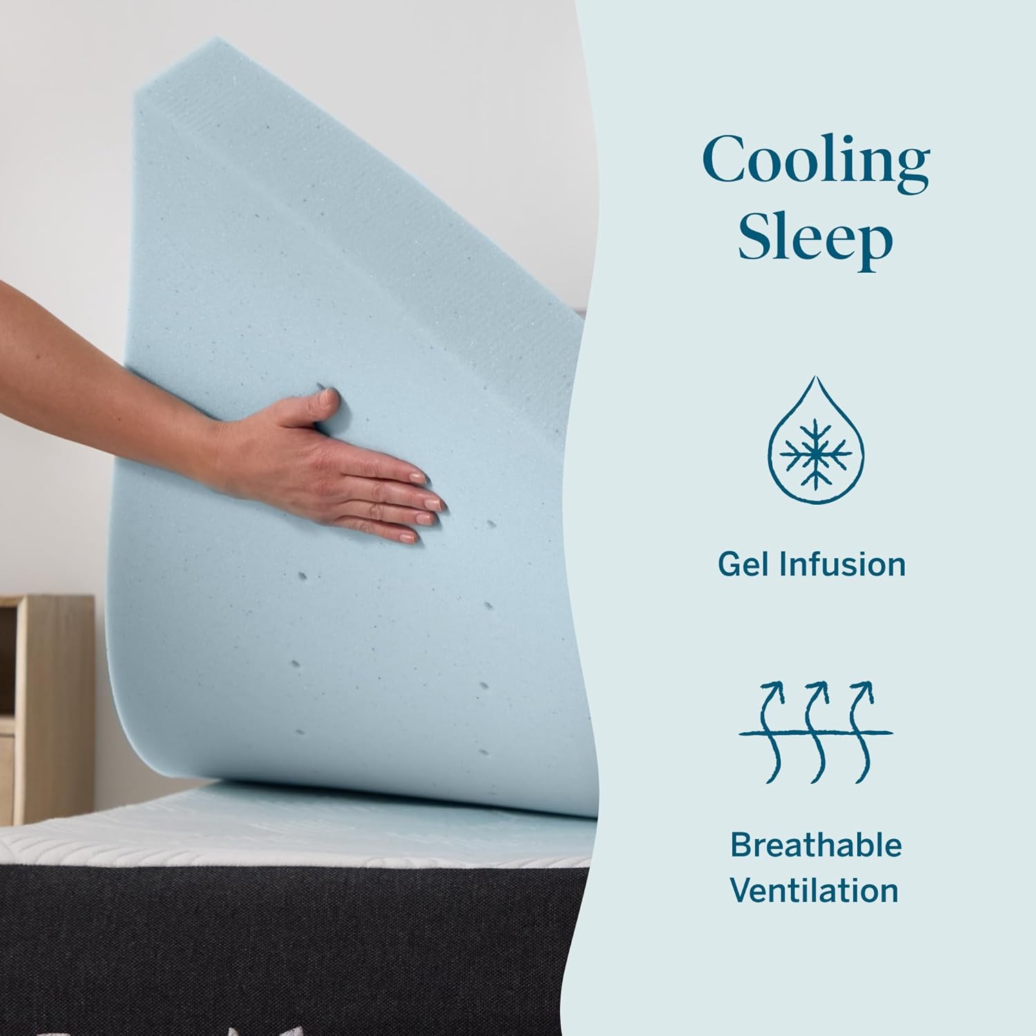 Detalle 2 de LUCID 3-inch Gel Memory Foam Mattress Topper