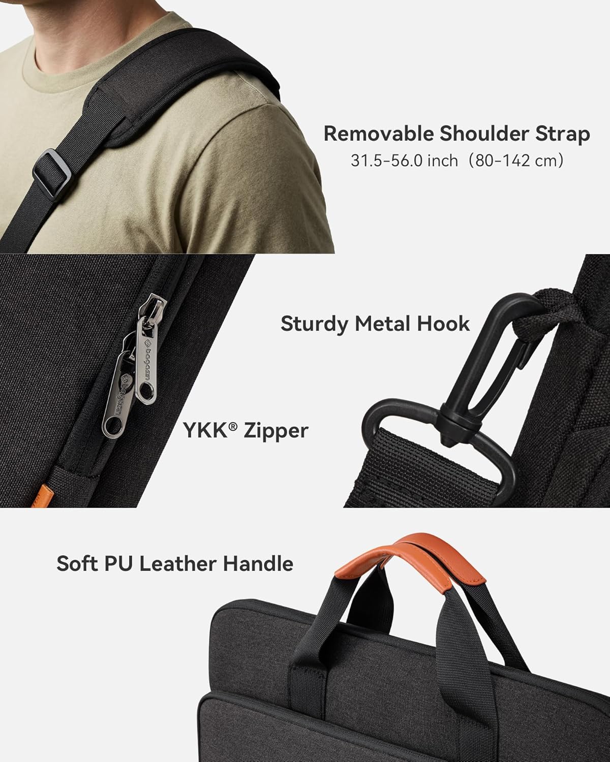 Thumbnail 6 de bagasin Laptoptasche / Laptop-Aktentasche bis zu 17,3 Zoll – erweiterbar mit gepolstertem Schultergurt