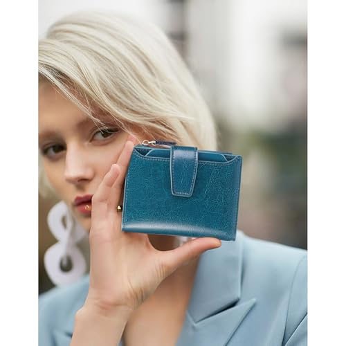 Detalle 2 de SENDEFN Portafoglio Donna in Pelle Vera: piccolo, sicuro e con 14 slots RFID