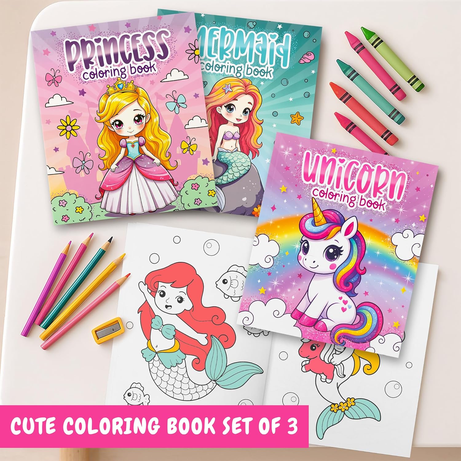 Thumbnail 1 de ZICOTO Fun Coloring Books Set of 3 for Girls 🎨