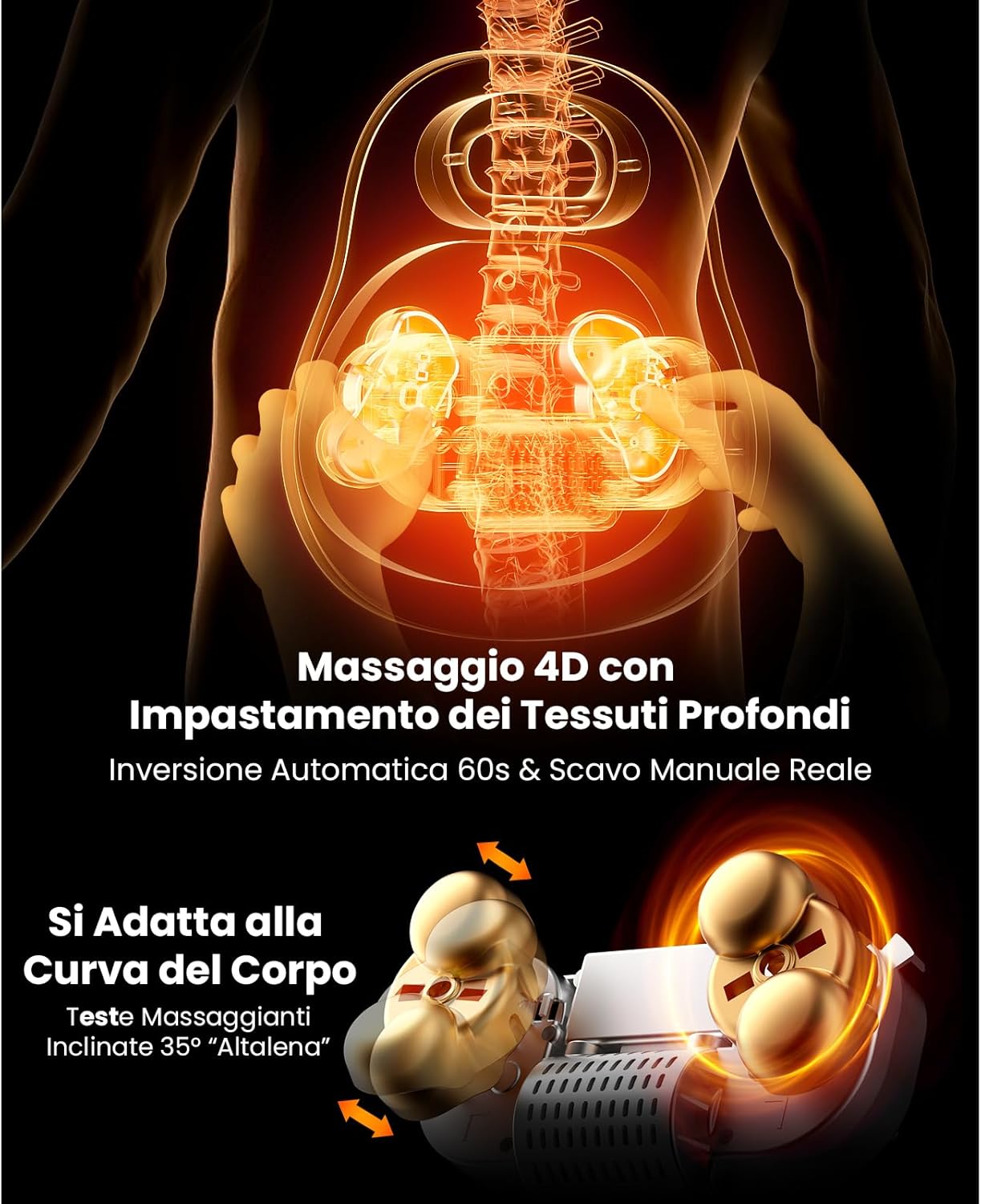 Thumbnail 3 de BOB AND BRAD EZBack Go massaggiatore per schiena e collo con calore 3D Shiatsu e supporto ergonomico