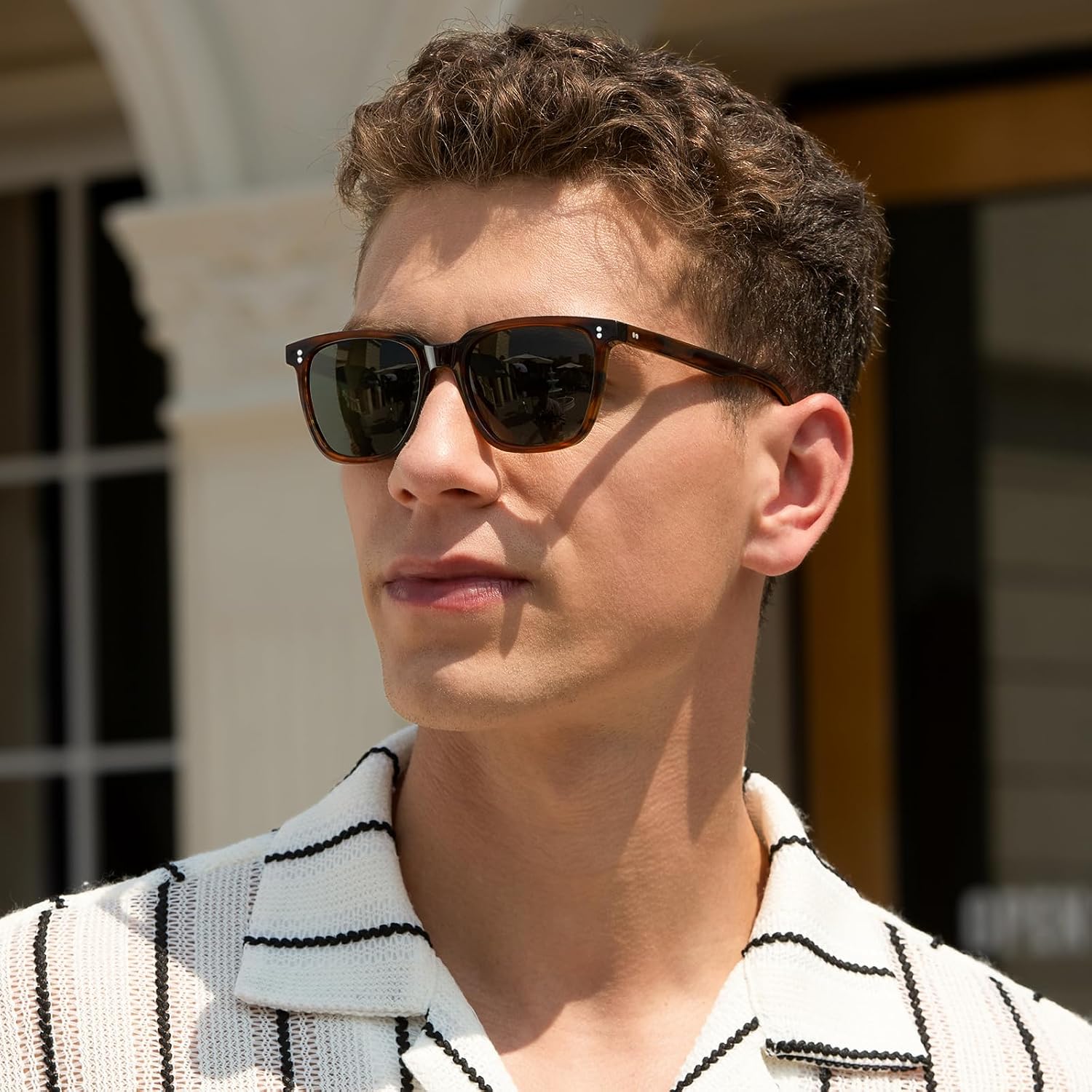 Thumbnail 2 de CARFIA retro square polarised sunglasses