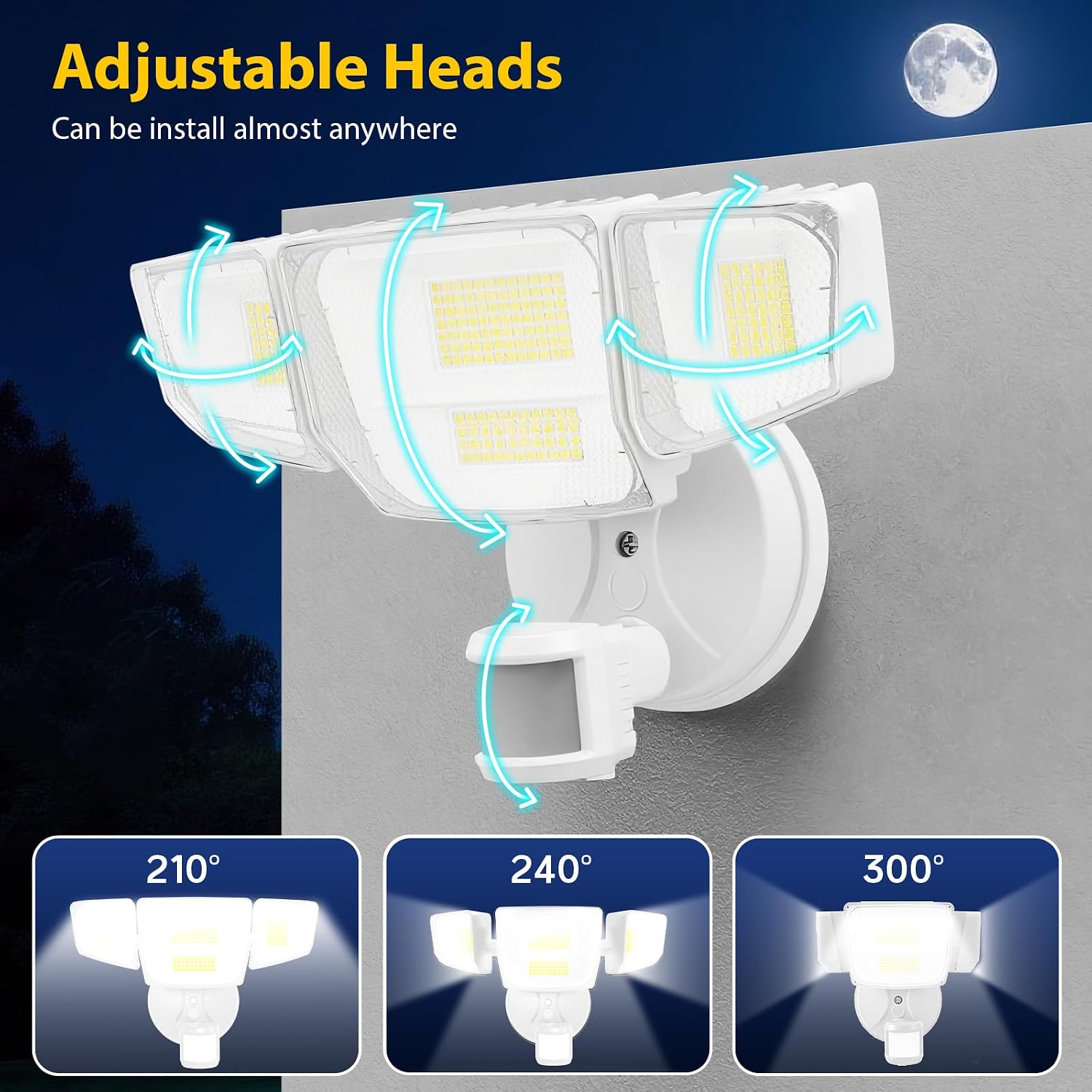 Thumbnail 6 de Abovizo AB22/G90S-4 90W LED Security Light, 4 Heads, 10,000 Lumens