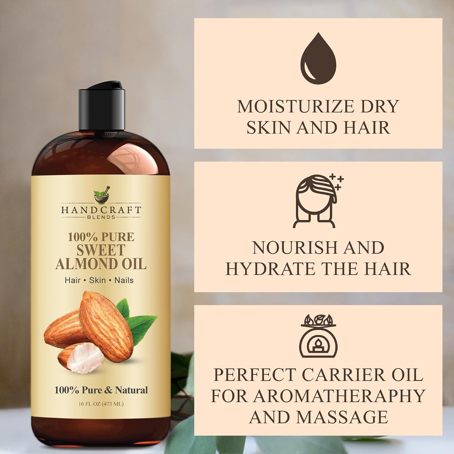 Thumbnail 5 de Handcraft Blends Sweet Almond Oil 16oz 🛀