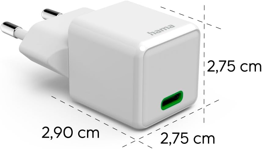 Detalle de Hama chargeur USB-C rapide 25 W (PD + QC 3.0) pour iPhone et Samsung, 1 port, blanc