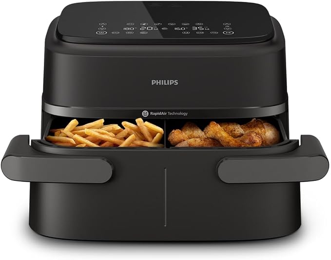 Detalle de Philips Dual Basket Airfryer Serie 1000 🍟 Cocina saludable y rápida