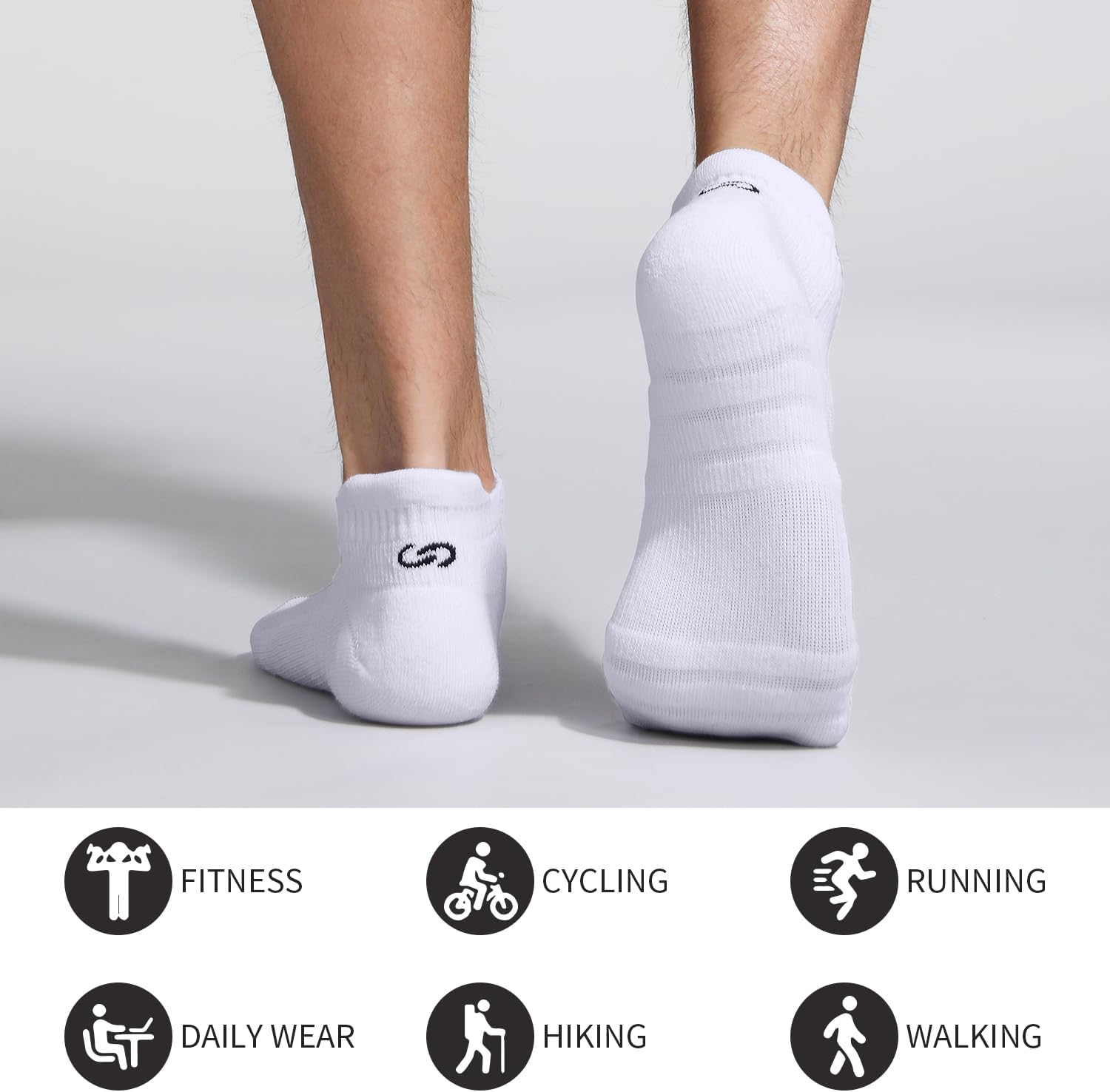 Thumbnail 6 de Lapulas Athletic Ankle Socks, Low Cut Cushioned Anti-Blister Running Socks (White, L)