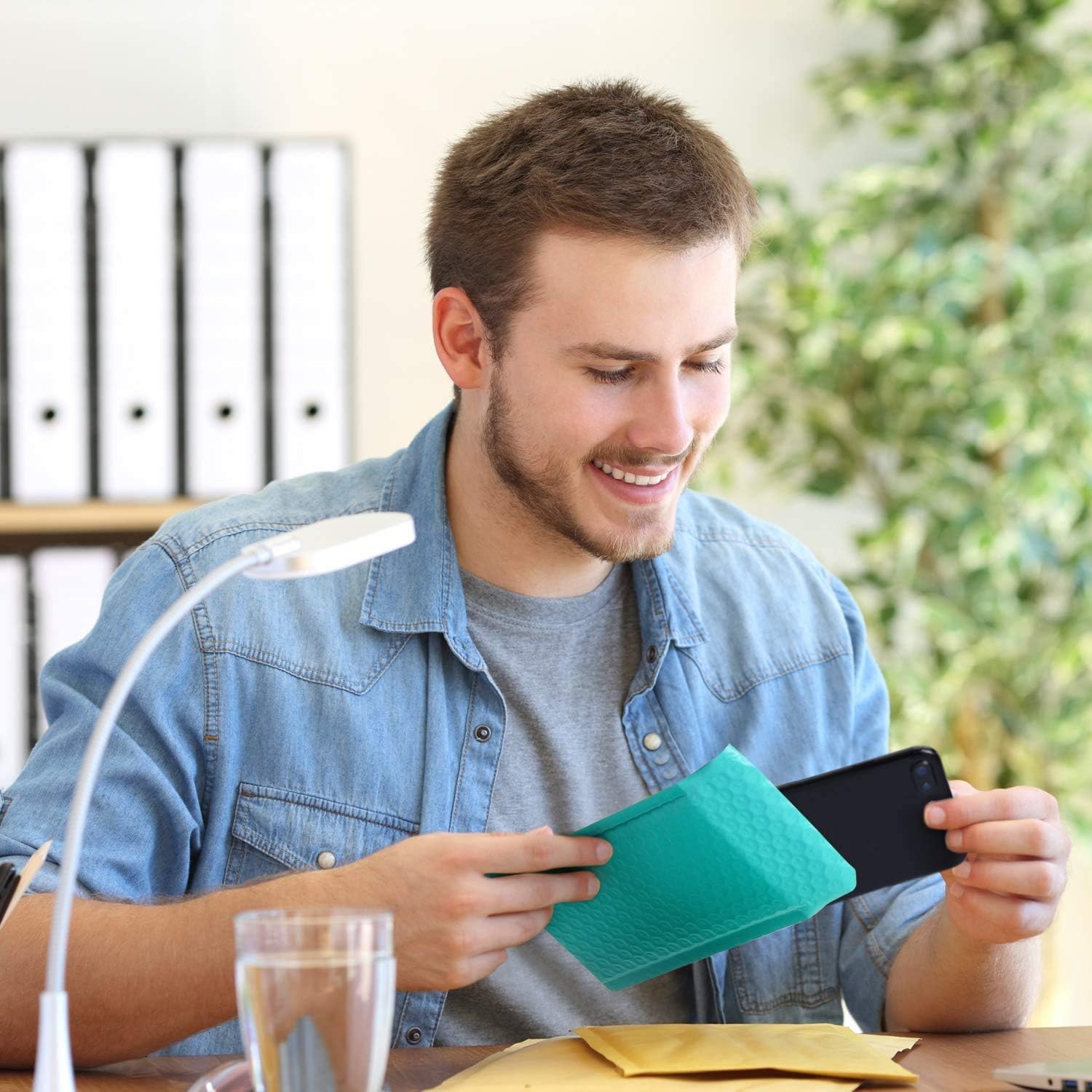 Thumbnail 5 de Switory Teal poly bubble mailers 4 x 7in – pack of 50 self-seal padded envelopes