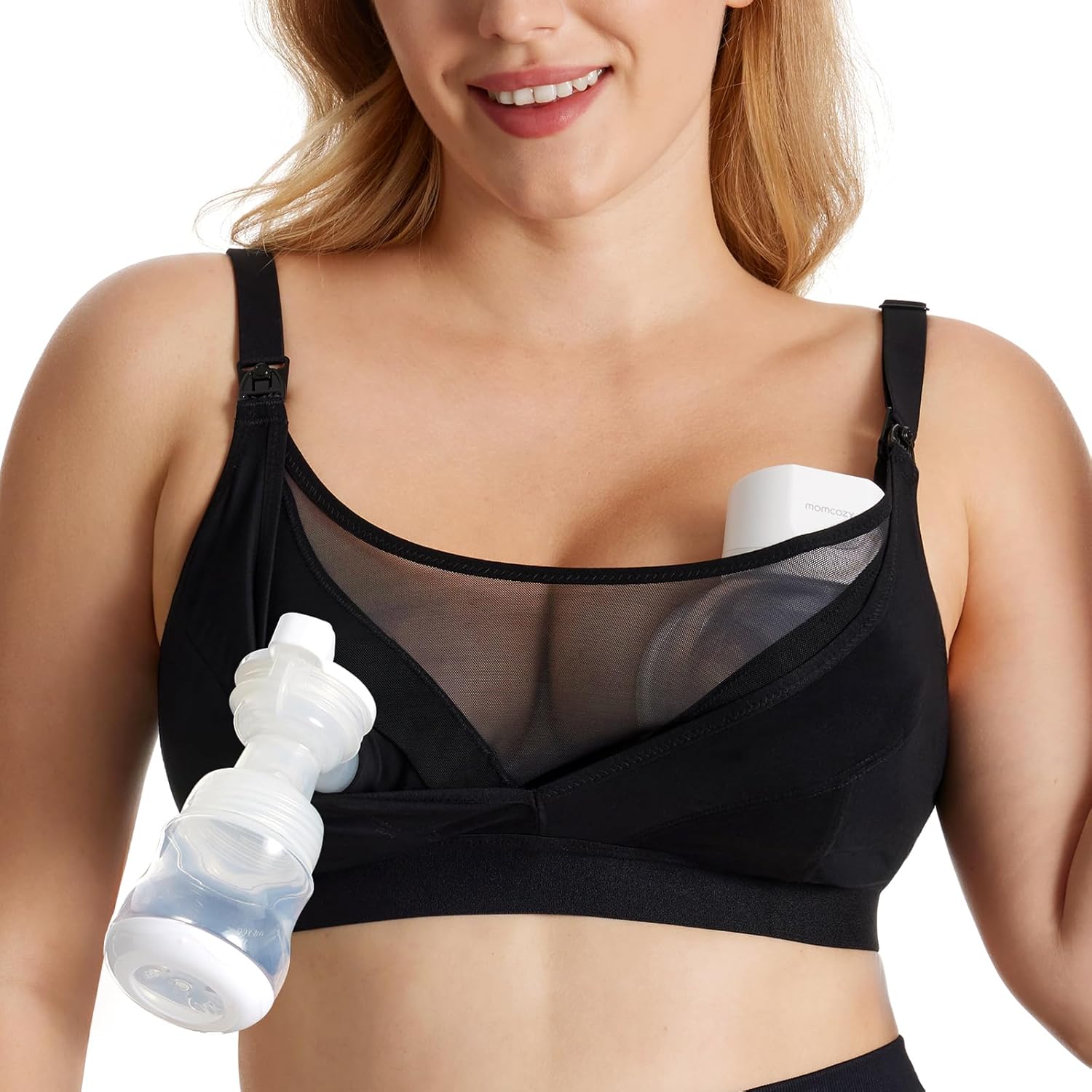 Detalle de momcozy Mesh Support Hands‑free Pumping Bra 36C–44G
