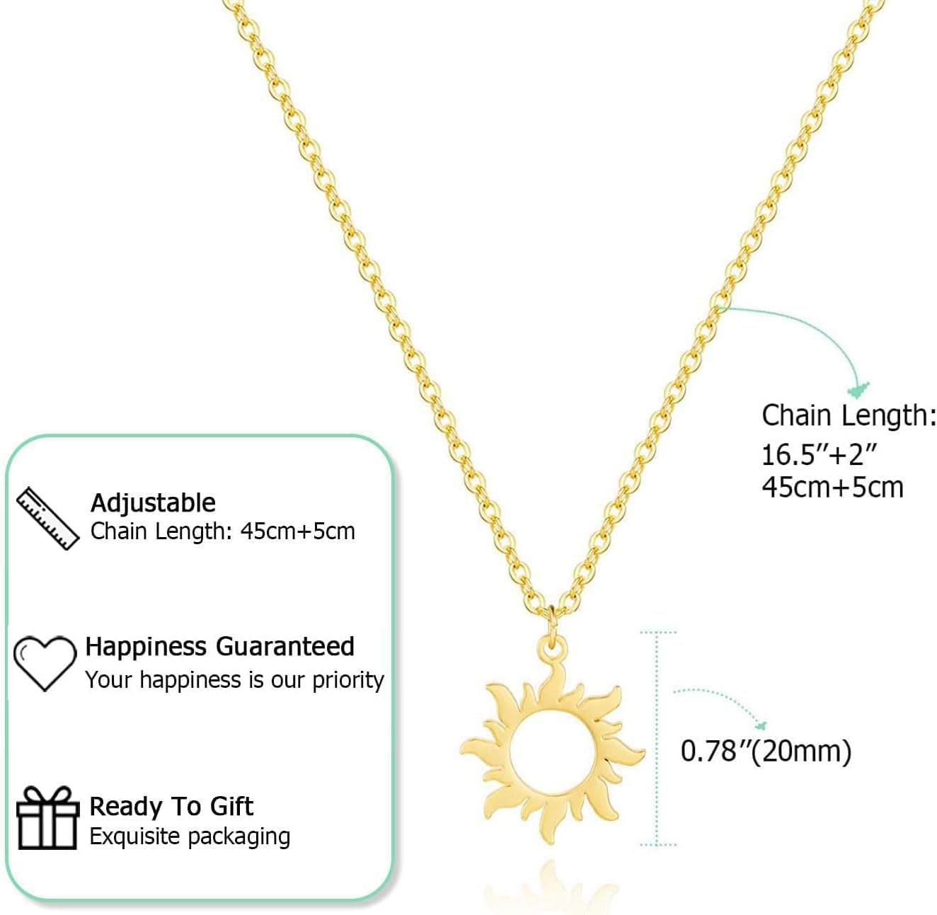 Detalle de HANLI Halskette 14K Gold vergoldet 42 cm