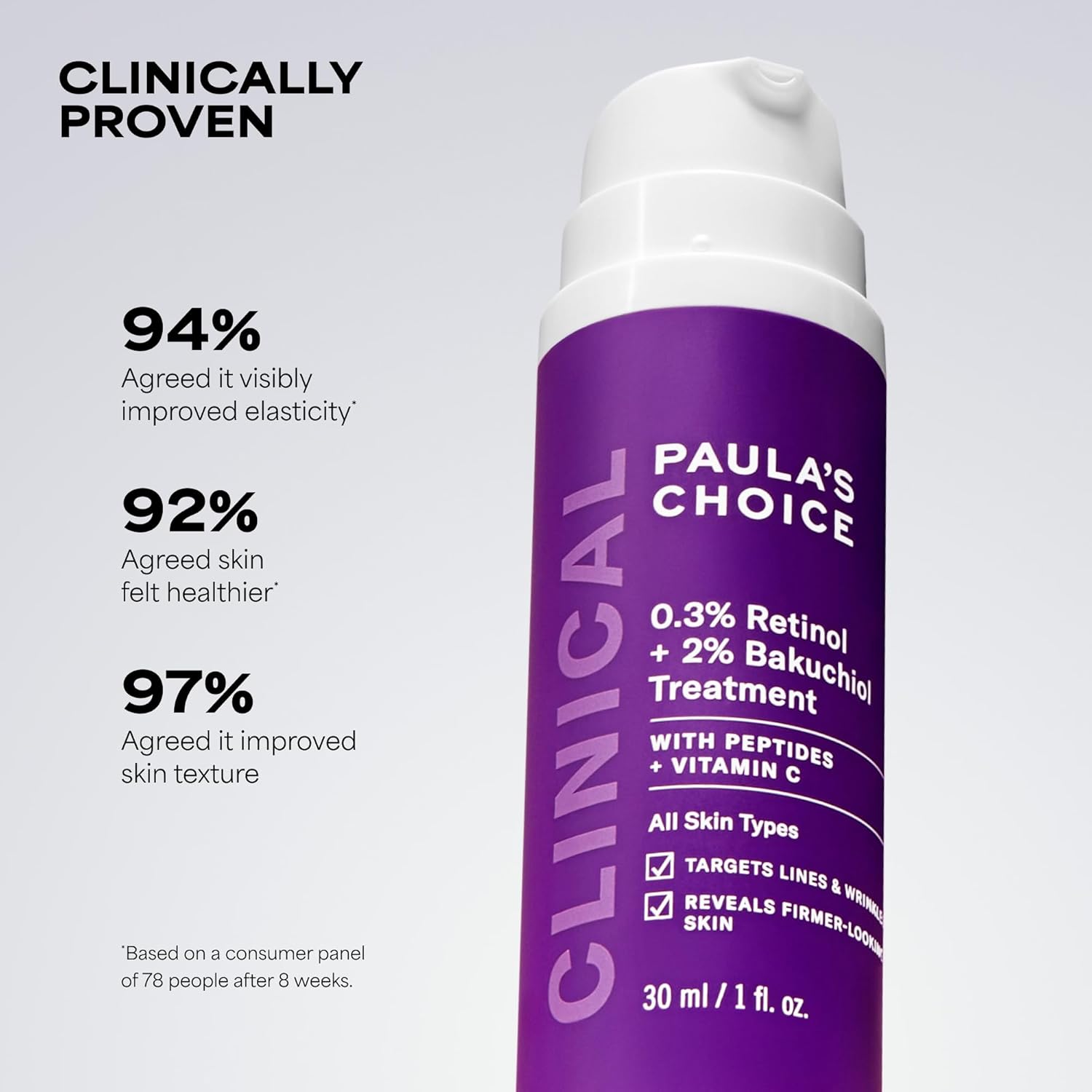 Detalle de Paula's Choice CLINICAL 0.3% Retinol + 2% Bakuchiol Face Serum